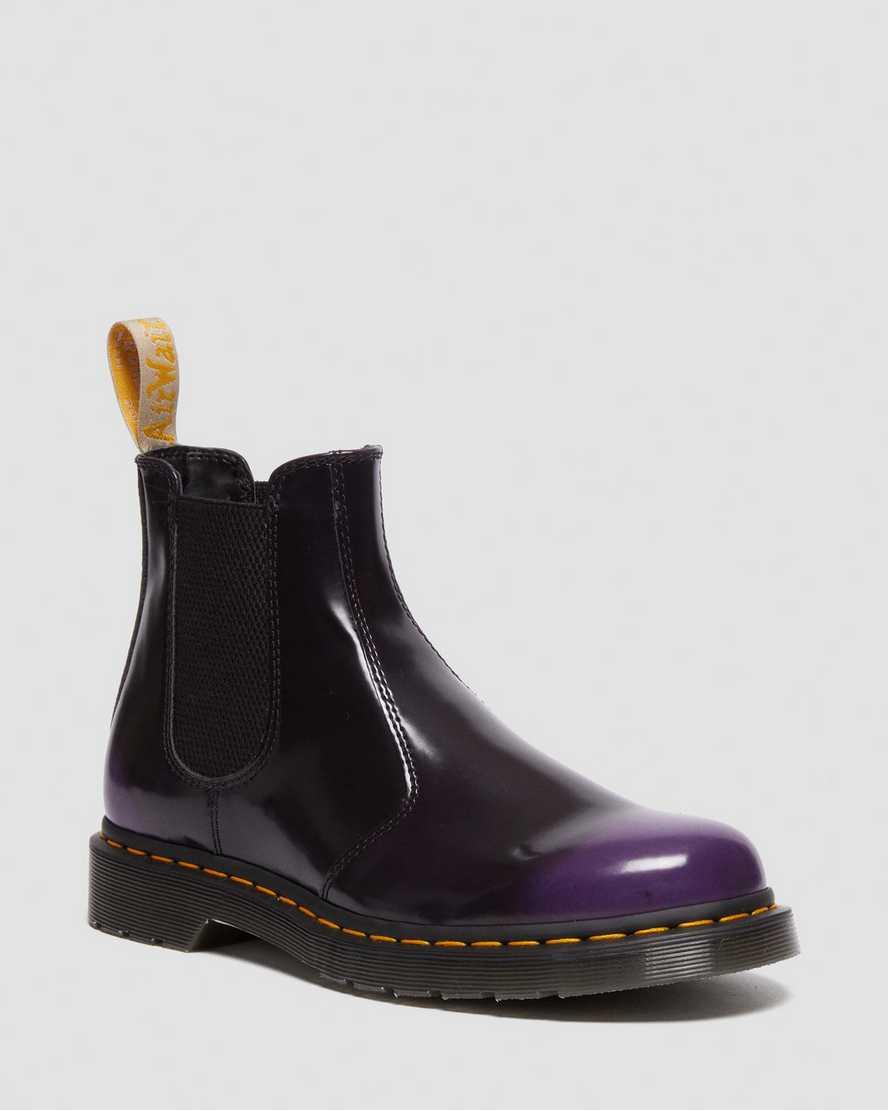 Martens Leder Vegan 2976 Gloss Chelsea Stiefel in Schwarz für