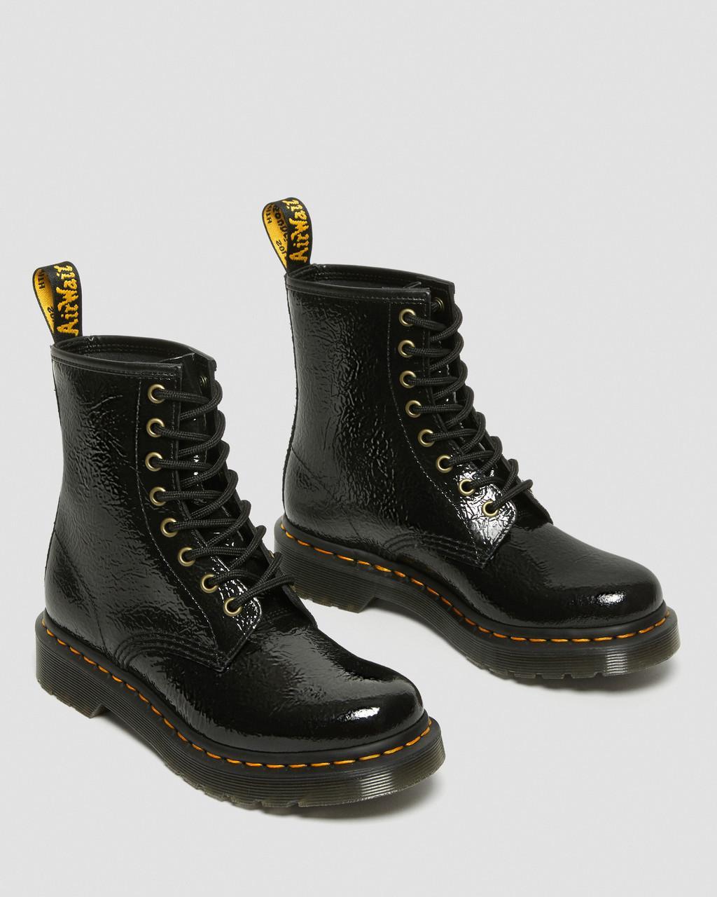Dr. Martens 1460 Women's Distressed Patent Leather Boots in Black | Lyst