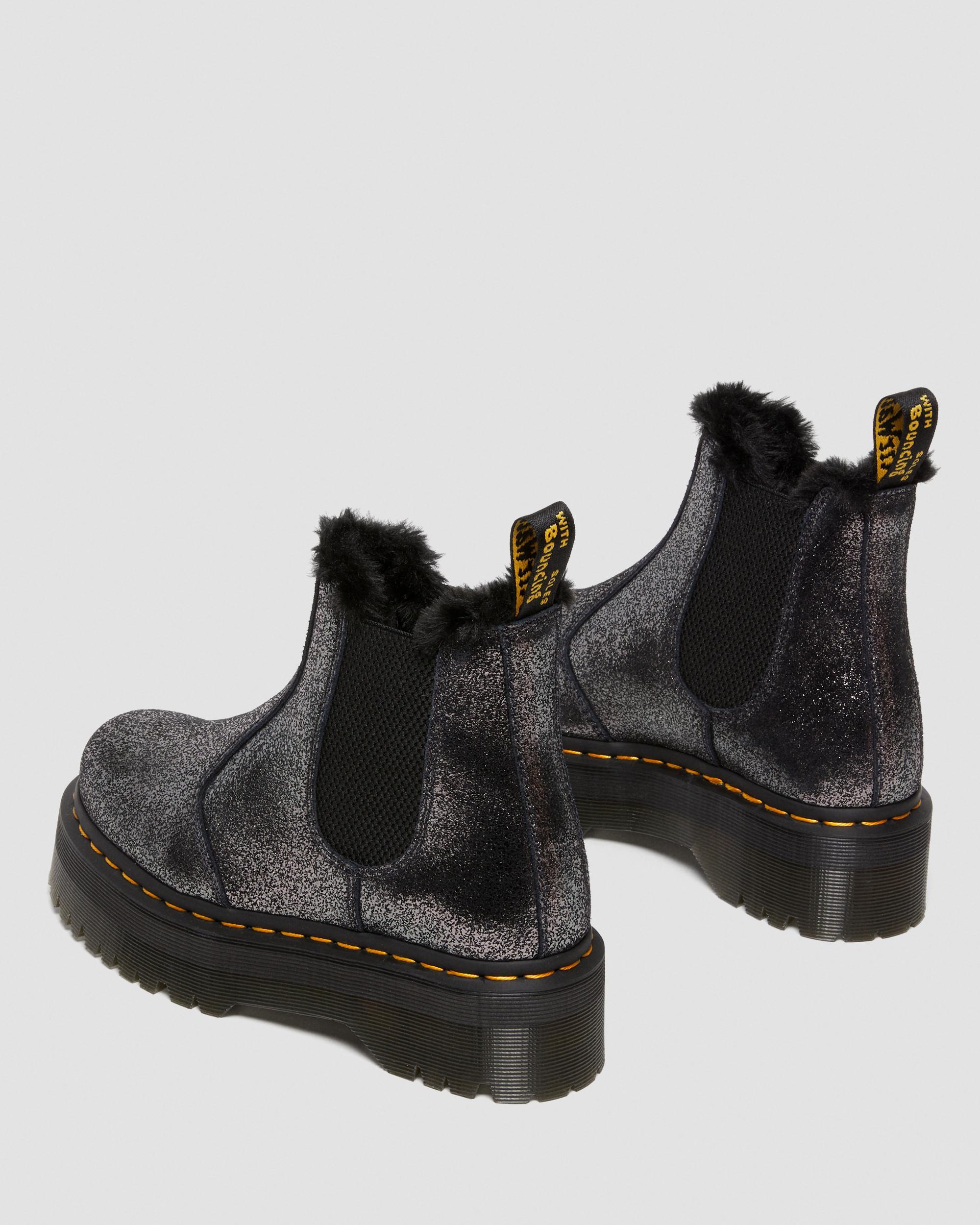 Dr. Martens 2976 Faux Fur Lined Metallic Platform Chelsea Boots in Black  for Men | Lyst