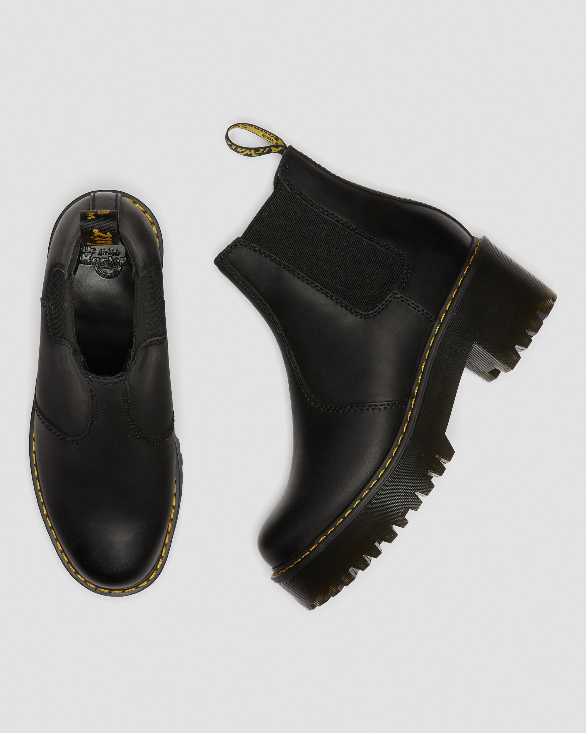 Dr. Martens Rometty Wyoming Leather Platform Chelsea Boots in Black | Lyst