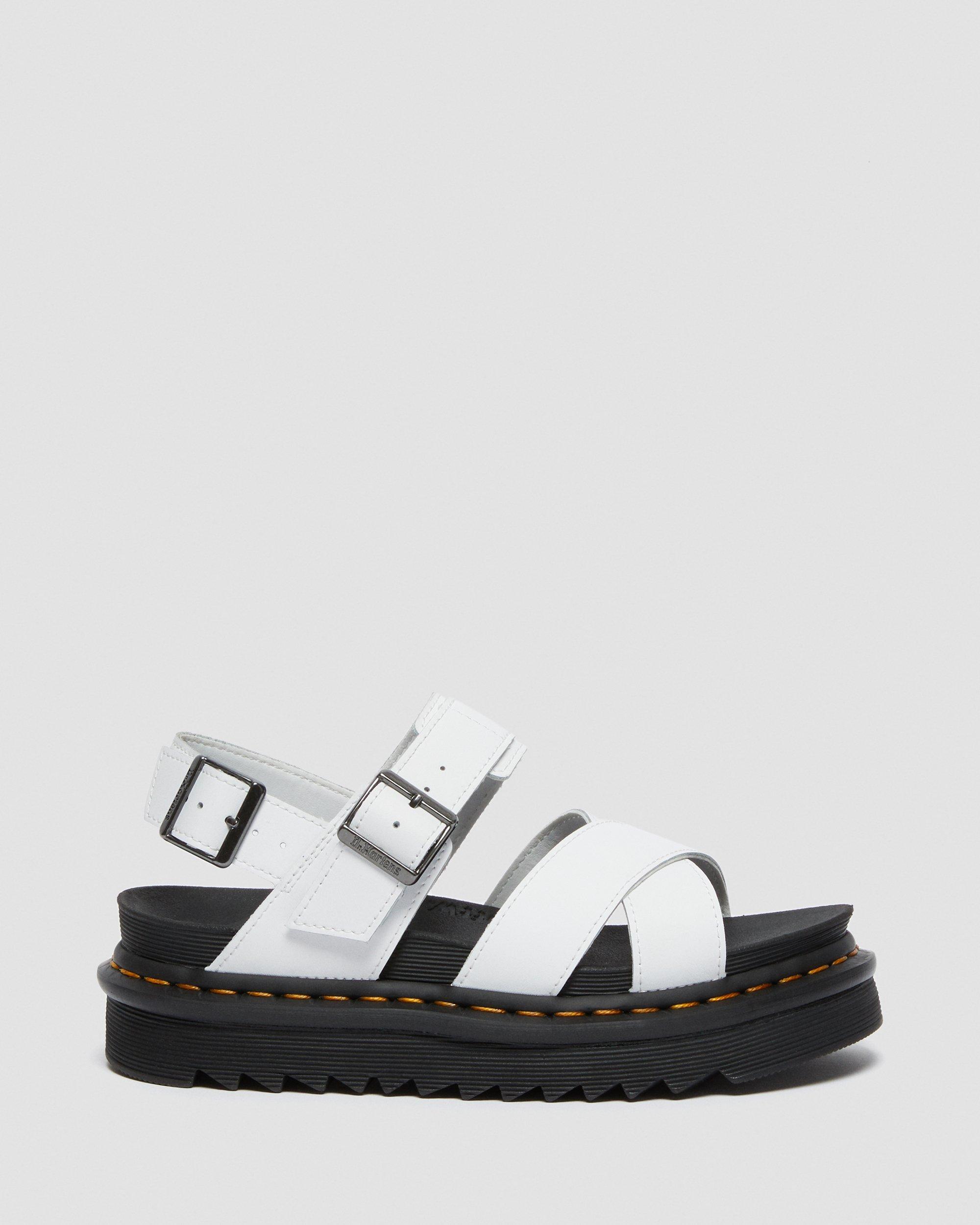 dr martens voss sandals black and white
