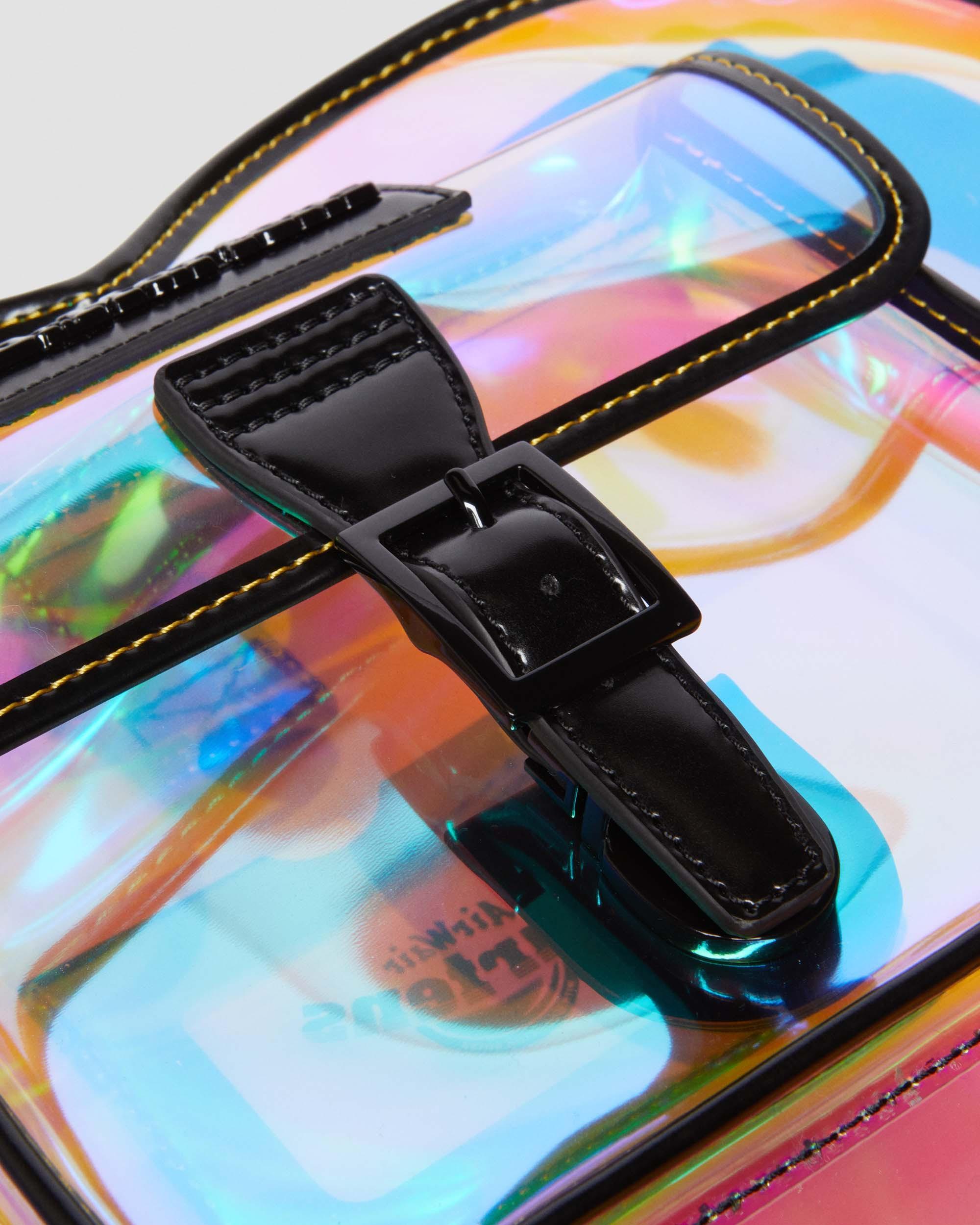 Martens Heart Shaped Iridescent Transparent Backpack in Purple