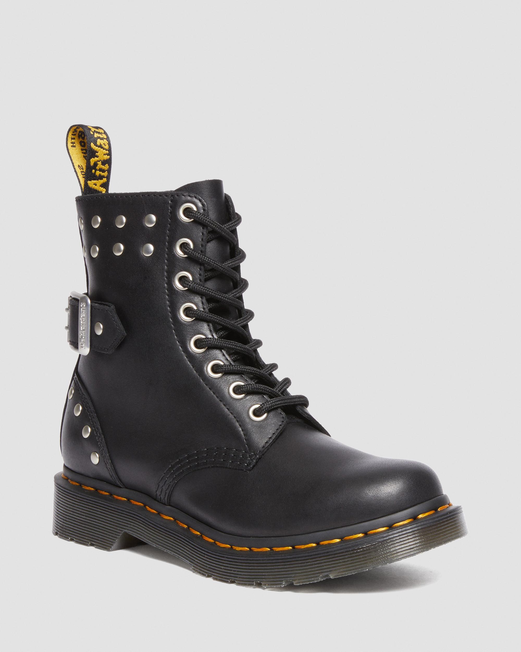 Dr. Martens 1460 Pascal Hardware Nappa Leather Lace Up Boots in Black ...