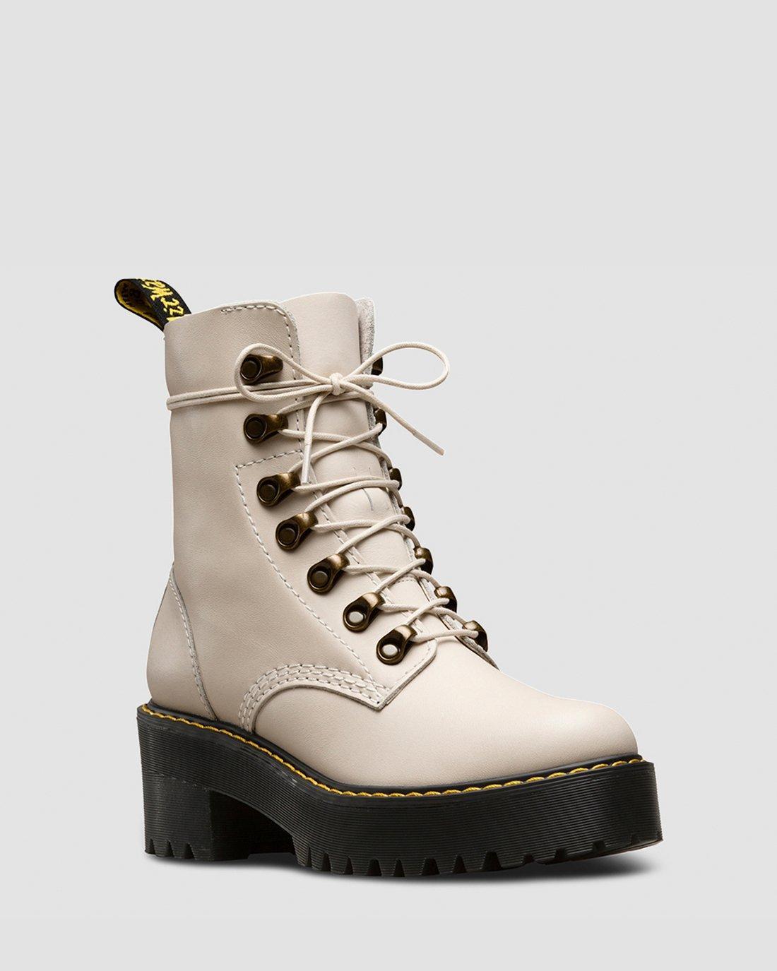 Dr. Martens Leona Women's Temperley Leather Heeled Boots in Natural | Lyst