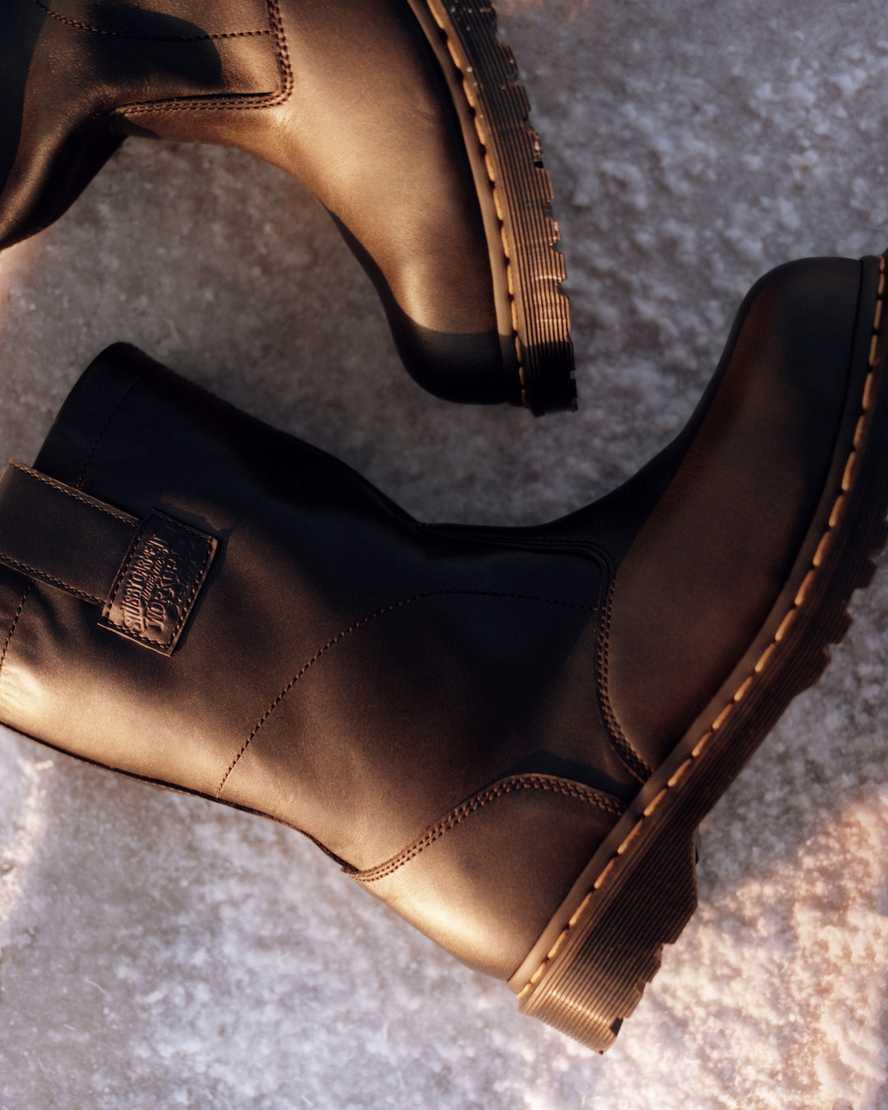 Dr. Martens 2295 Decon Stüssy​ Leather Biker Boots in Black for