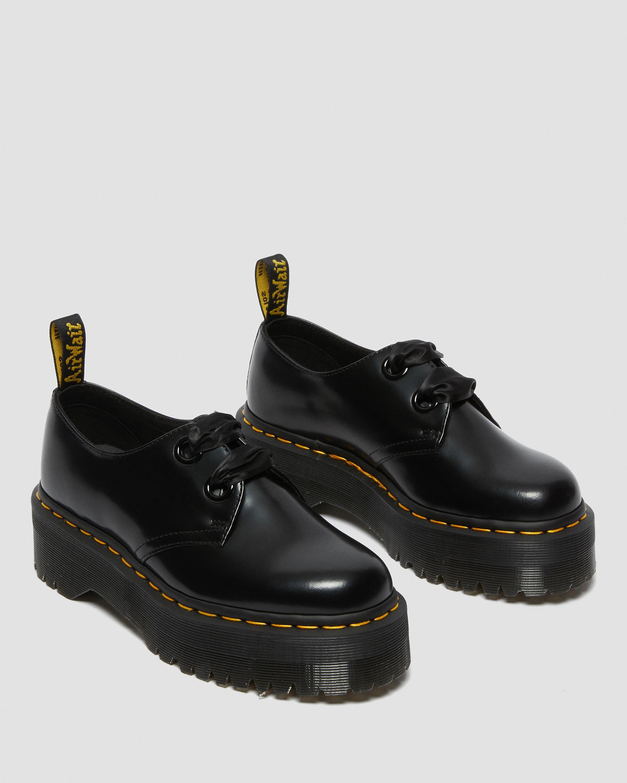 dr martens holly ribbon flatform shoes