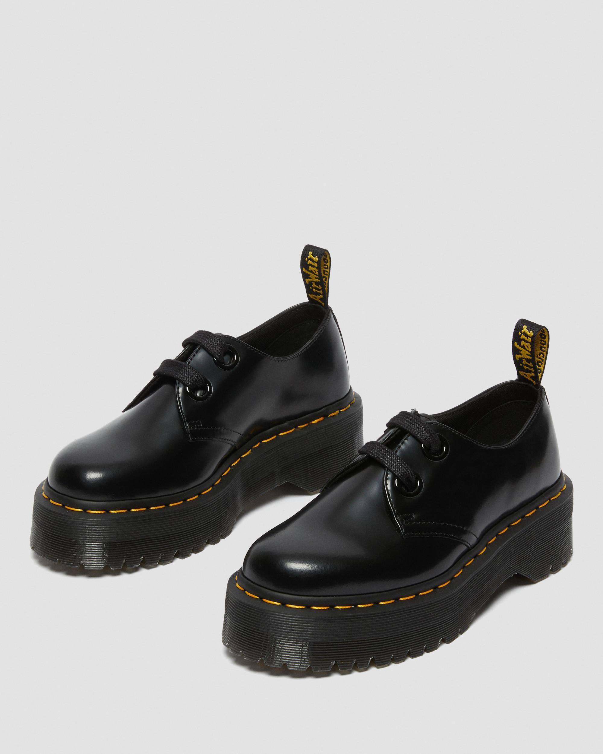 Dr. Martens Holly Women's Leather Platform Shoes in Black | Lyst