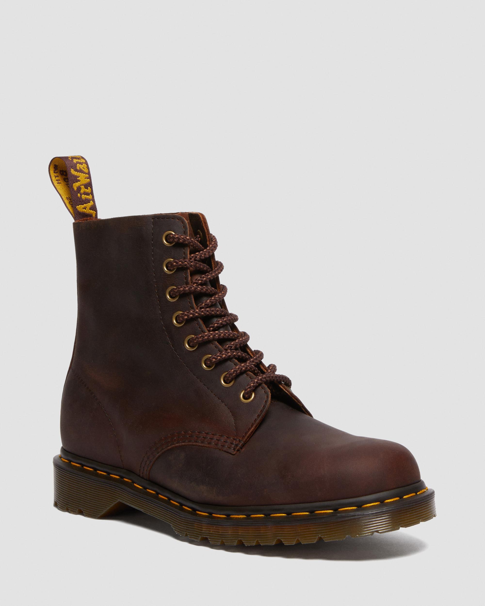 Dr. Martens 1460 Pascal Waxed Full Grain Leather Lace Up Boots in Brown |  Lyst