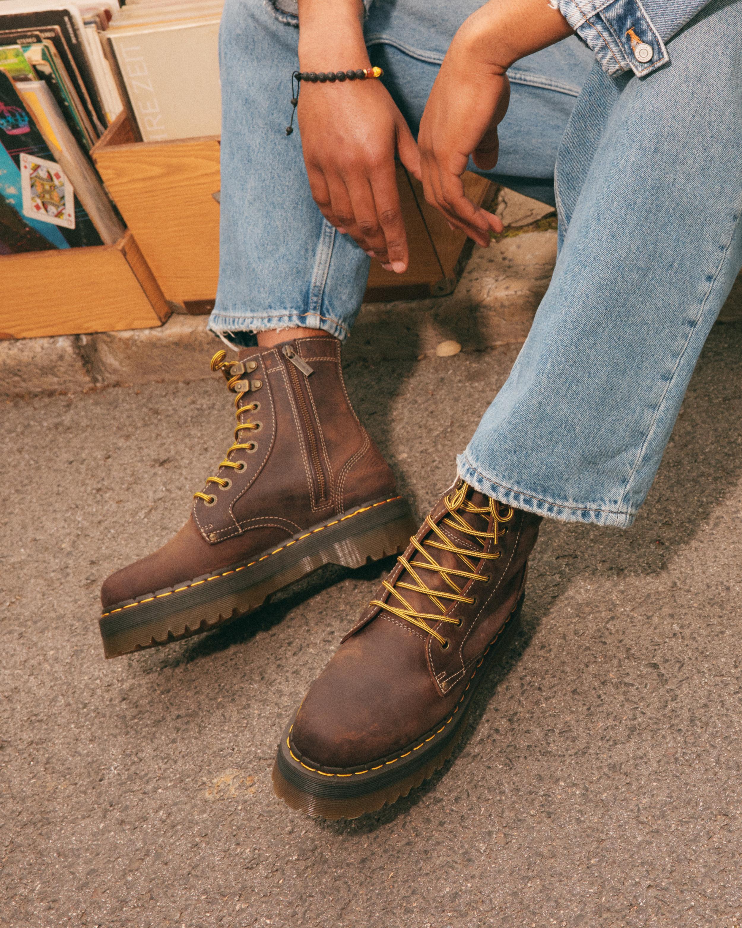 Jadon Crazy Horse Leather Platform Boots