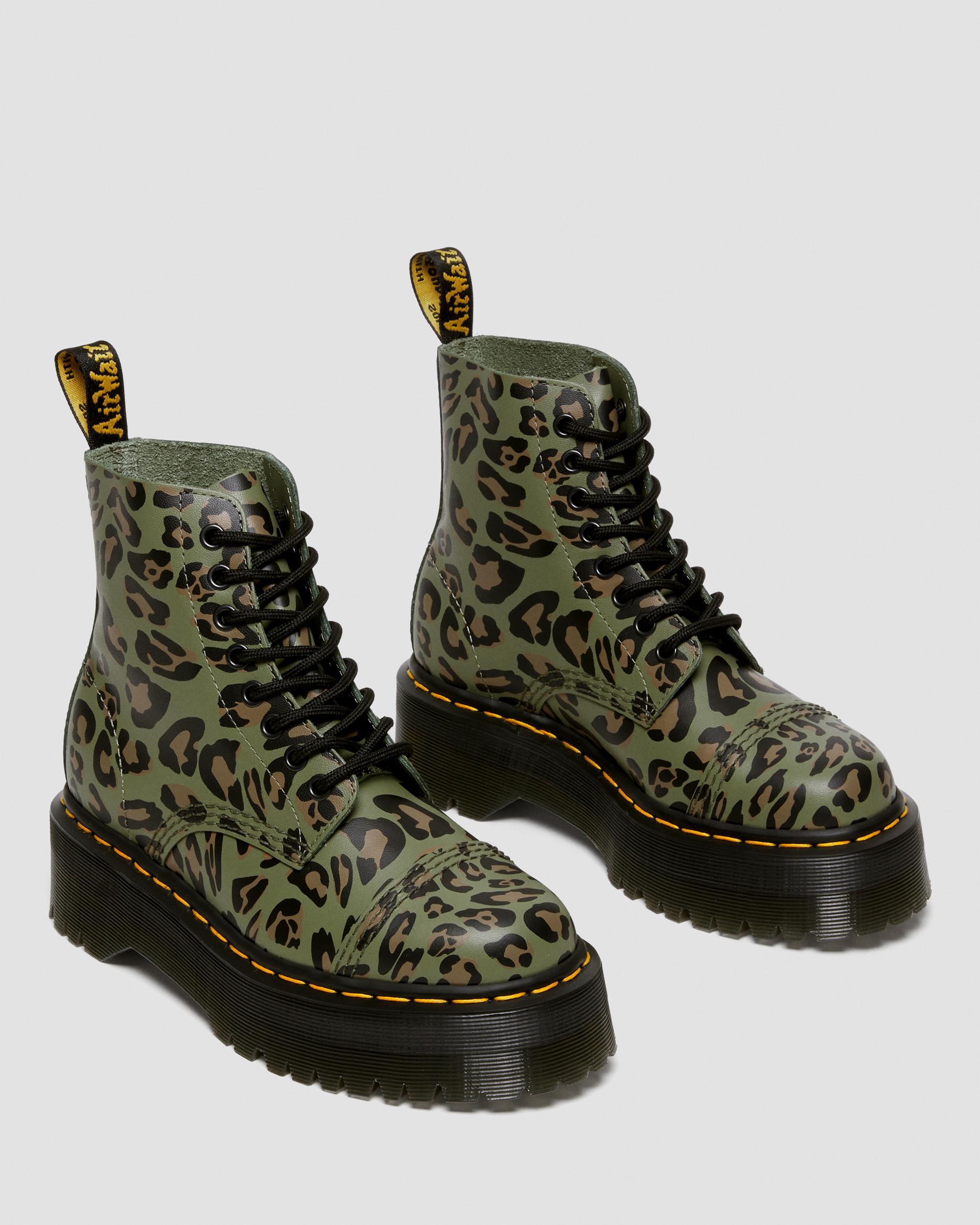 Dr. Martens Sinclair Distorted Leopard Print Platform Boots in Black for Men Lyst