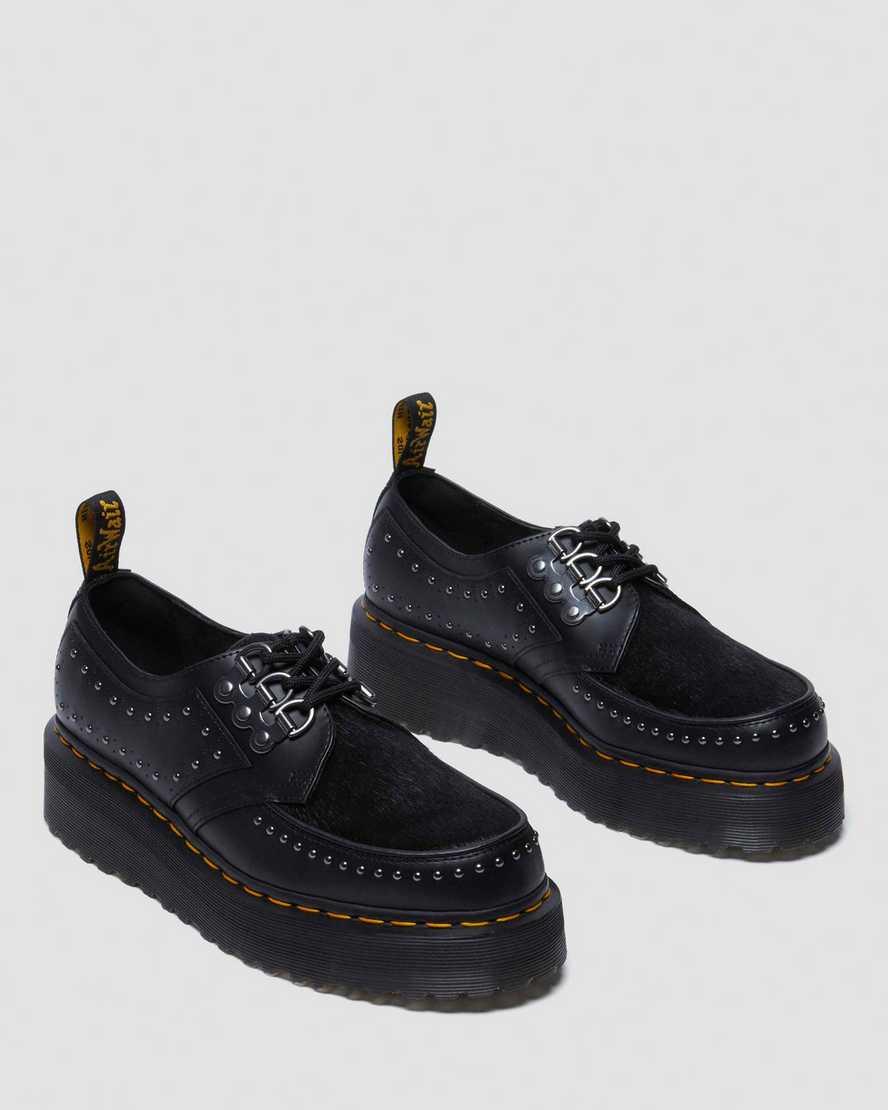 Dr. Martens Ramsey-Eye Leather Platform Creepers Shoes in Black