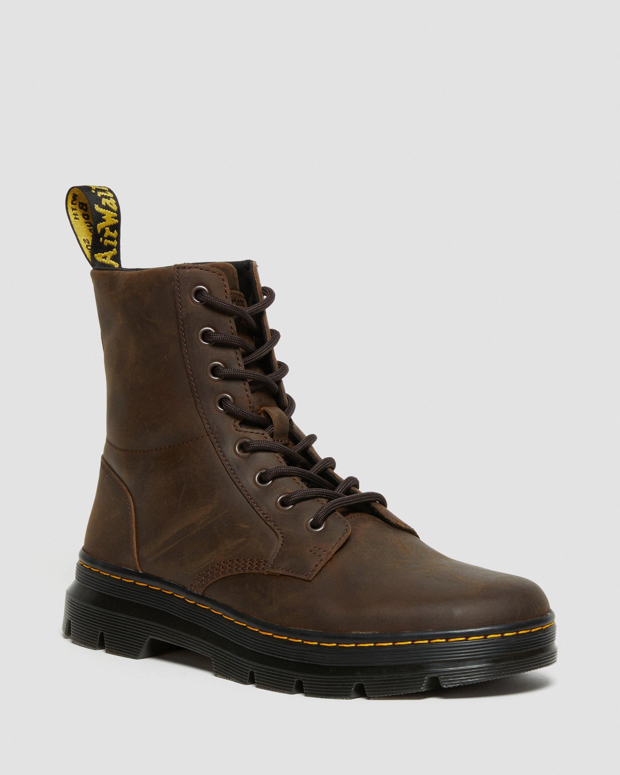 Dr. Martens Combs Crazy Horse Leather Casual Boots in Brown Lyst
