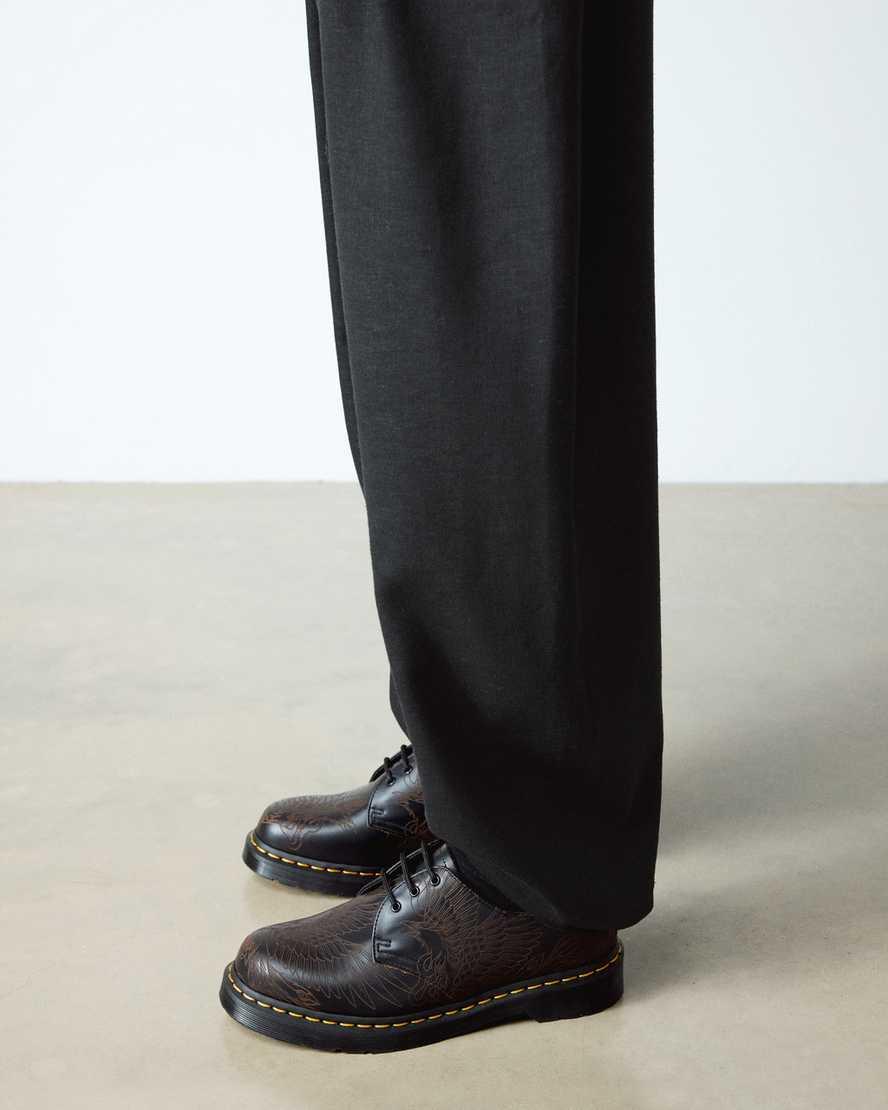 Dr. Martens 1461 Phoenix Vintage Smooth Leather Shoes in Black | Lyst