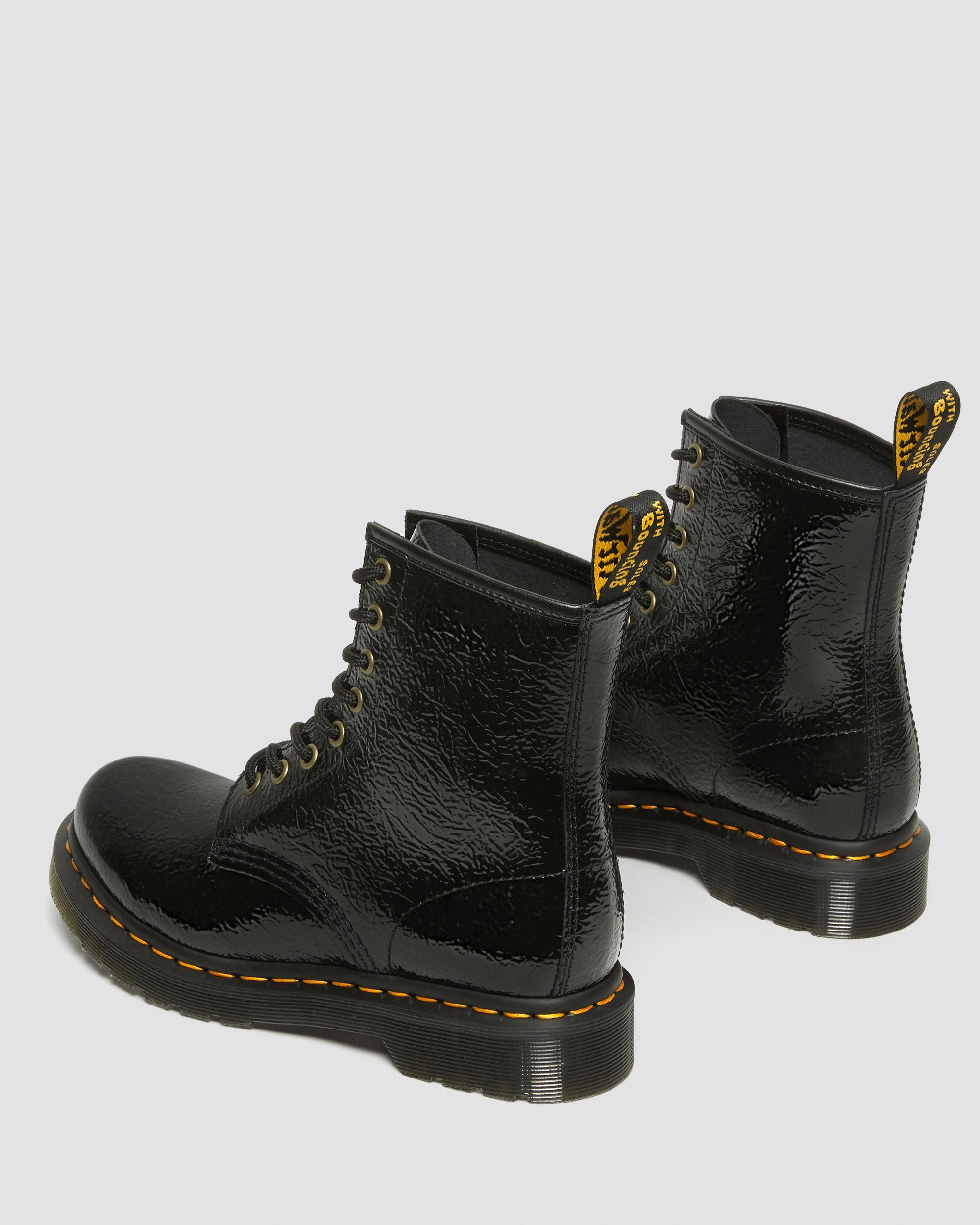 Dr. Martens 1460 Women's Distressed Patent Leather Boots in Black | Lyst