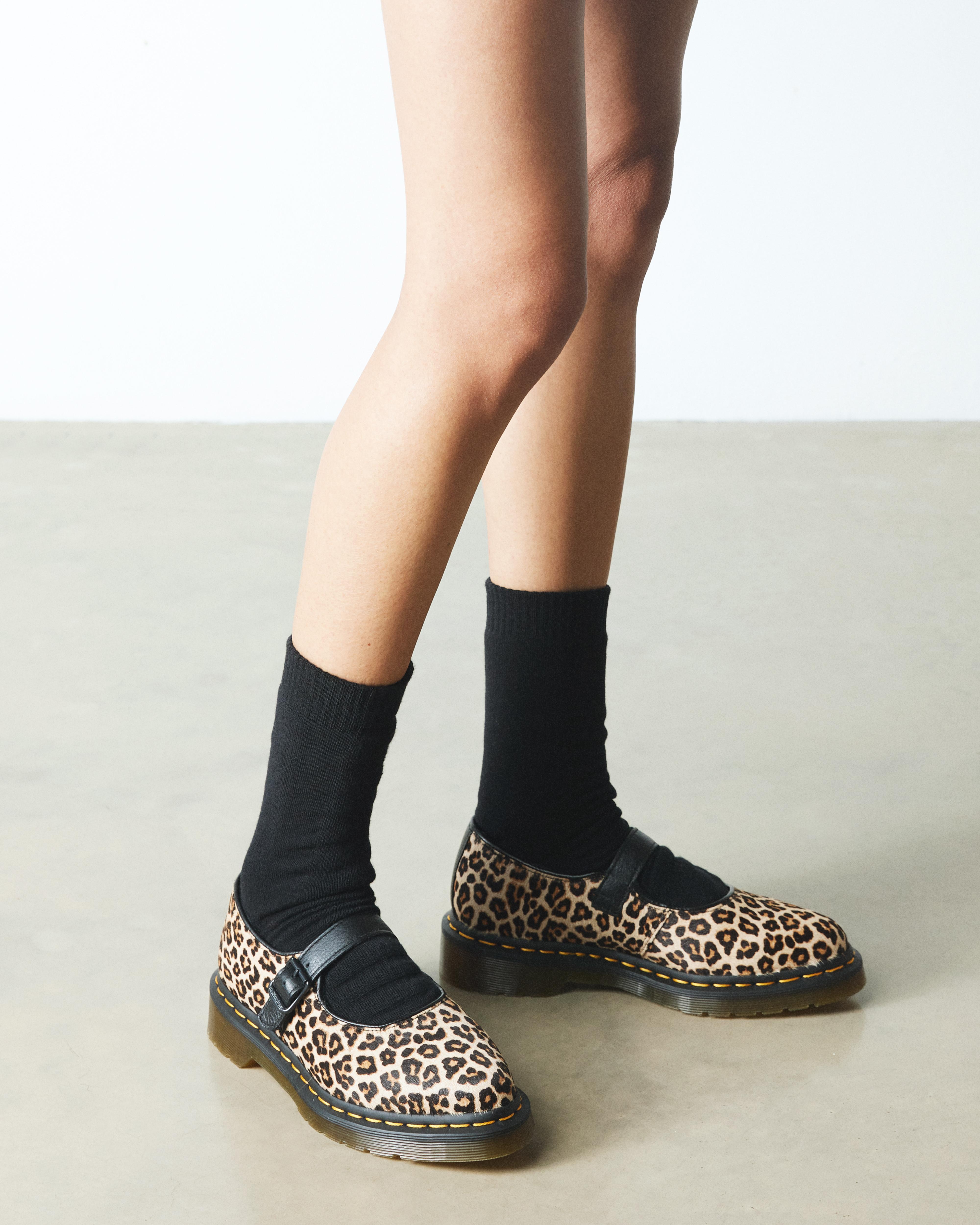 Dr. Martens Elphie Leopard Mary Jane Shoes in Black | Lyst