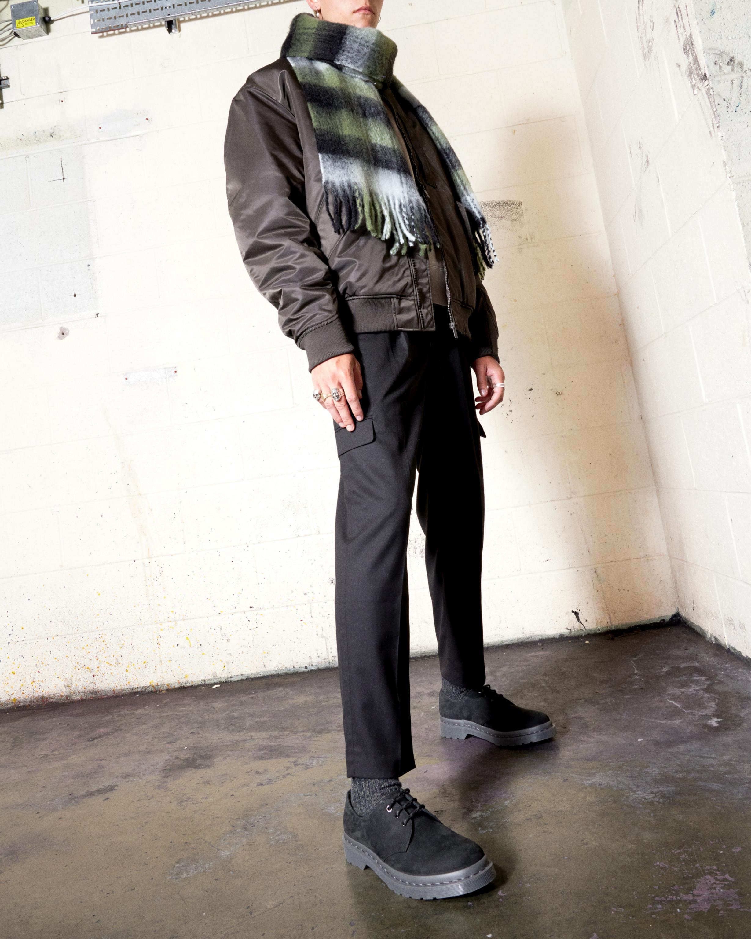 Martens 1461 Mono Milled Nubuck Leather Oxford Shoes in Black