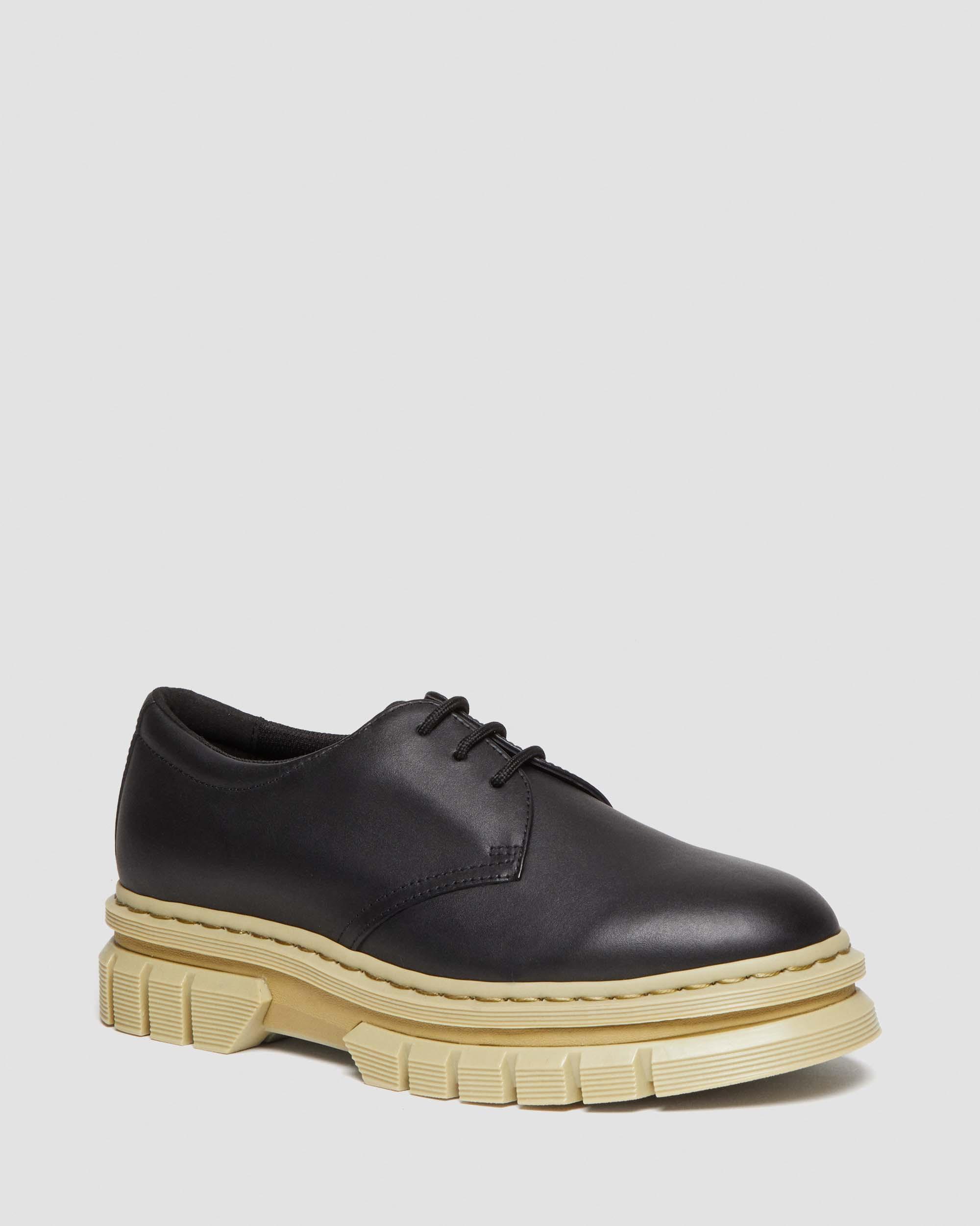 Dr. Martens Rikard Contrast Sole Leather Platform Shoes in Black for