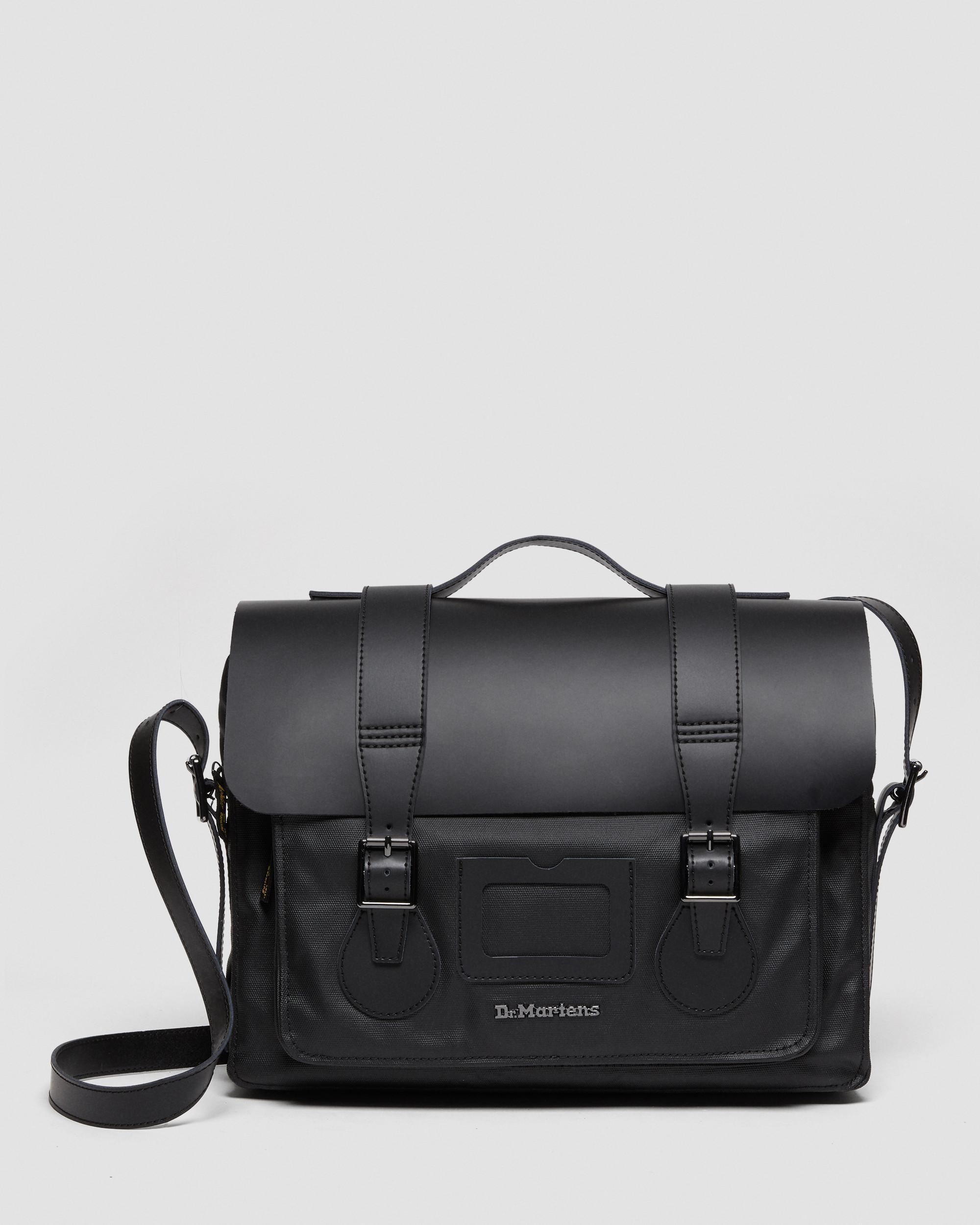 Dr. Martens Kiev Smooth Leather & Canvas Messenger Bag in Black | Lyst