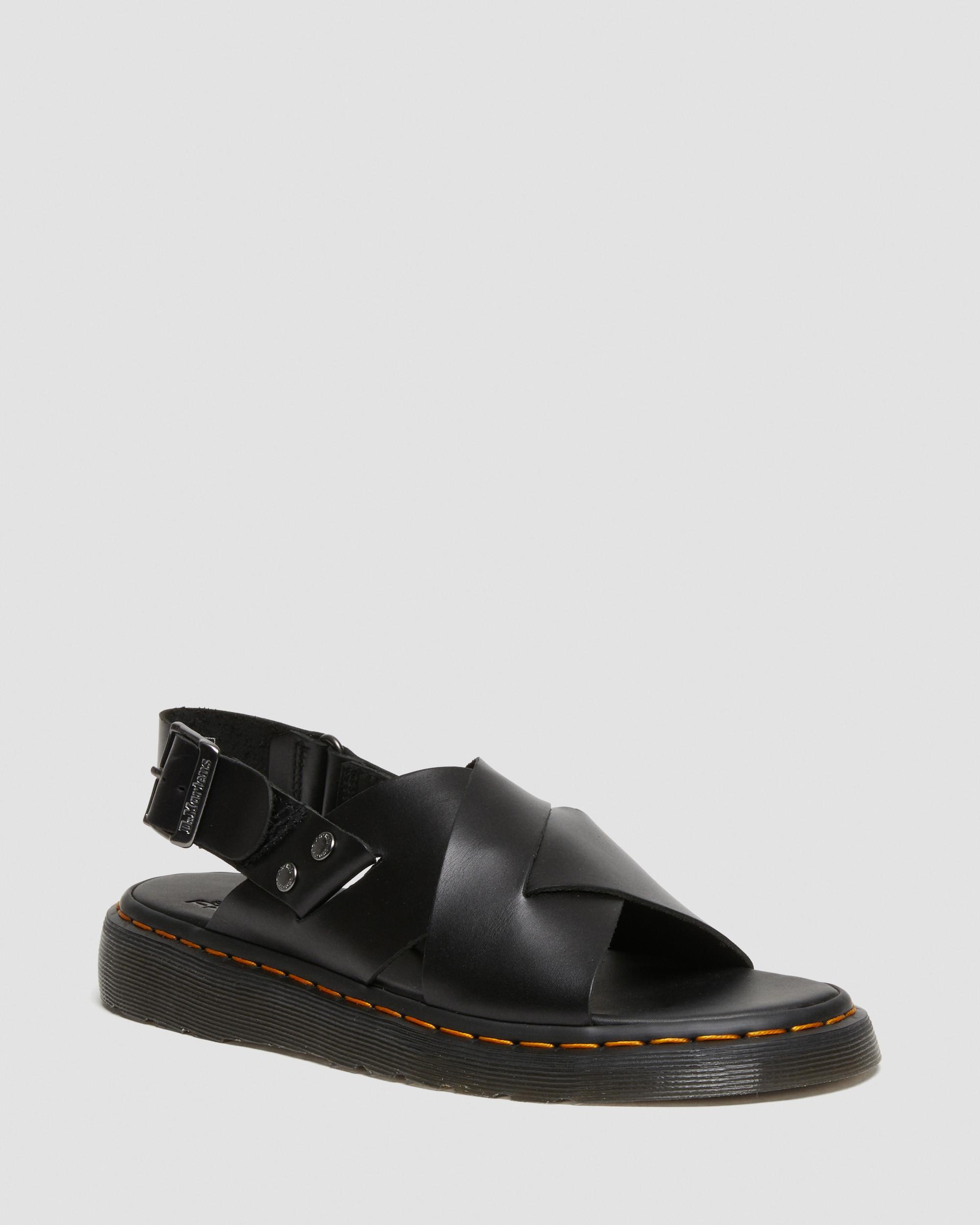 Dr. Martens Zane Brando Leather Slingback Sandals in Black for Men | Lyst