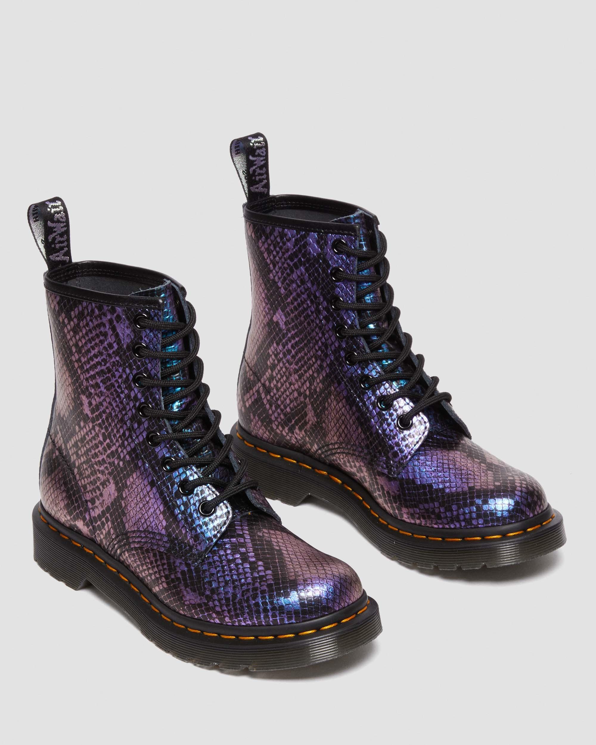 Dr martens 1460 pascal embossed clearance black leather flat ankle boots