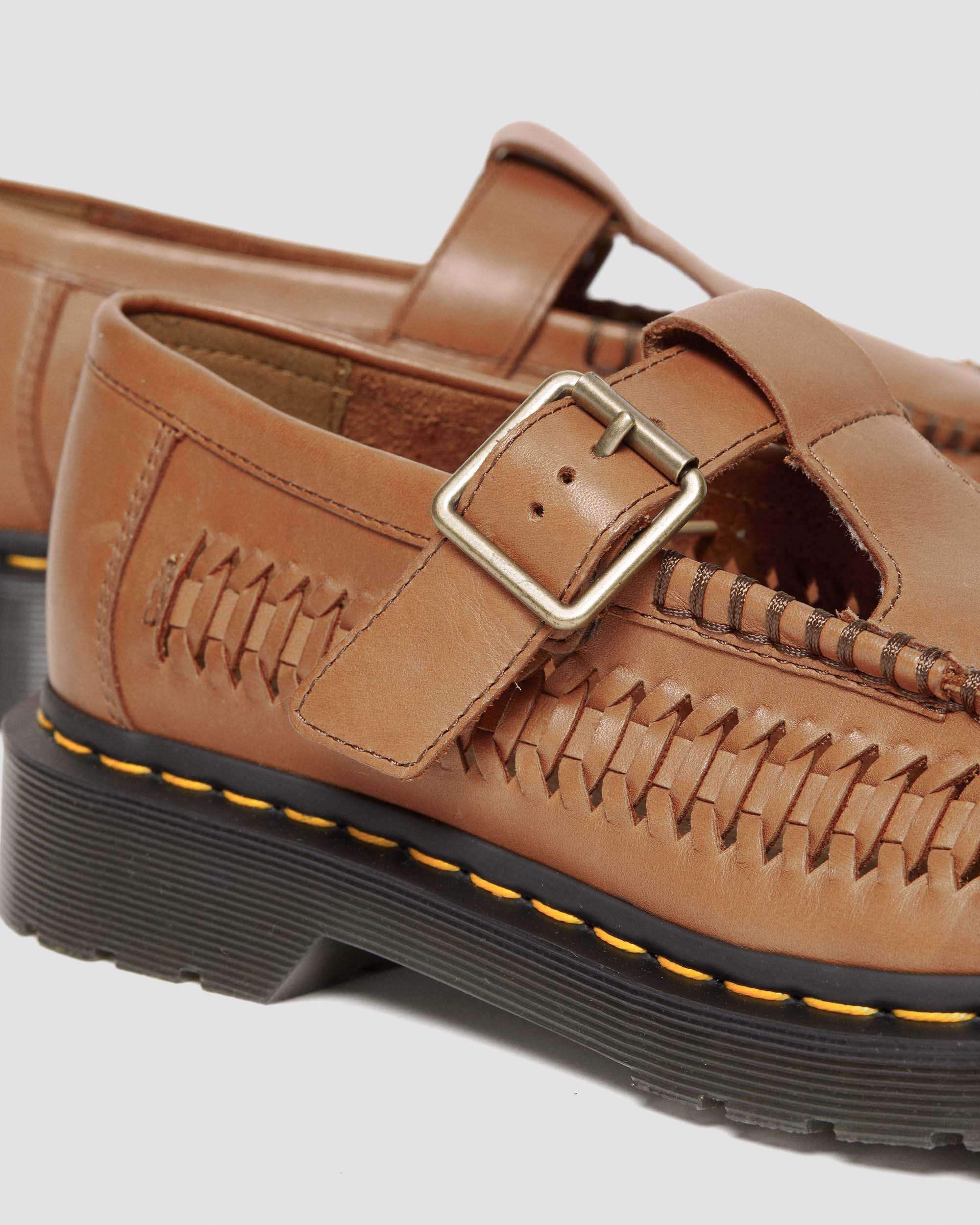 Dr. Martens Adrian T-bar Leather Mary Jane Shoes in Brown | Lyst