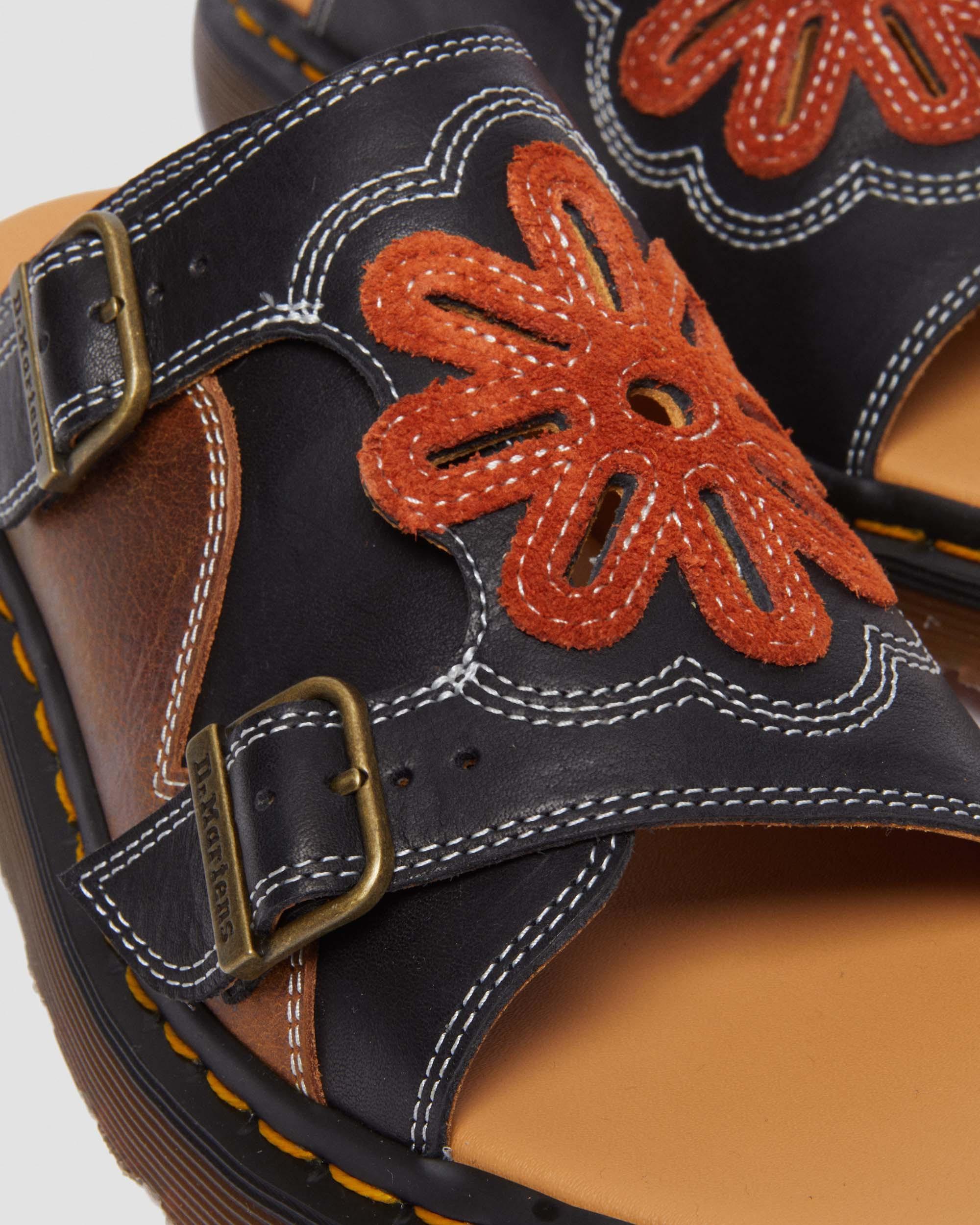 Dr. Martens Dayne Made In England Leather & Suede Applique Slides