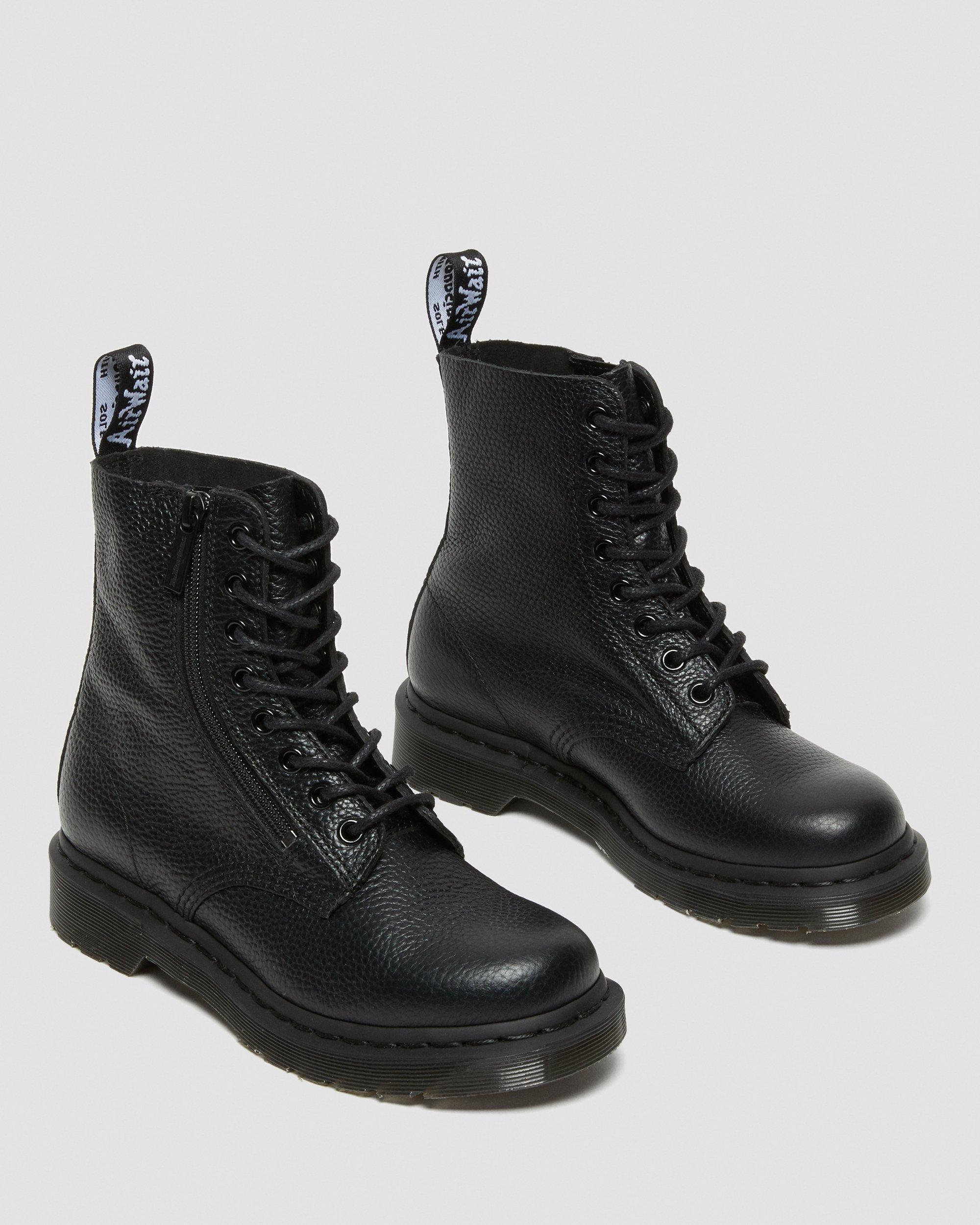 Dr. Martens 1460 Pascal With Zip Leather Ankle Boots in Black Lyst