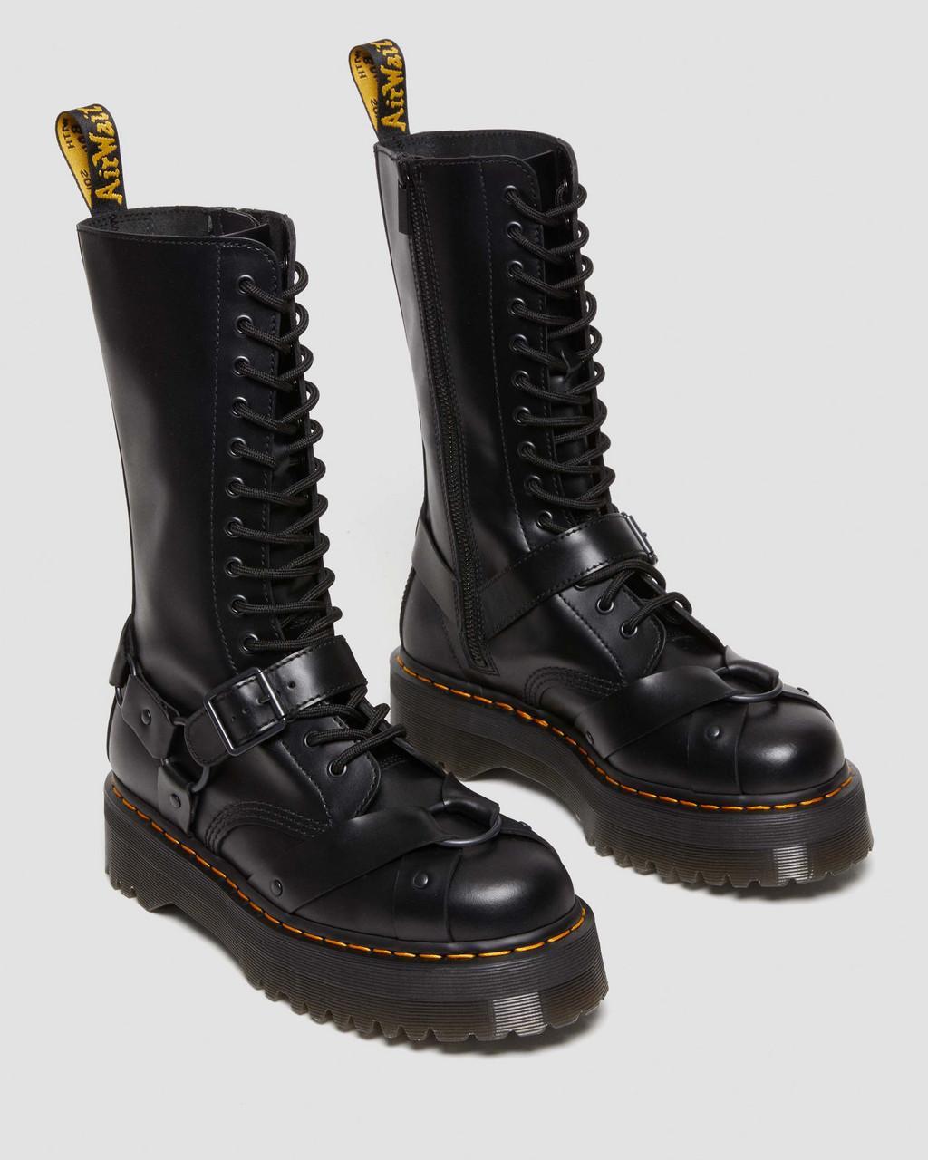 Dr. Martens 1914 Harness Leather Tall Lace Up Platform Boots in Black for Men Lyst