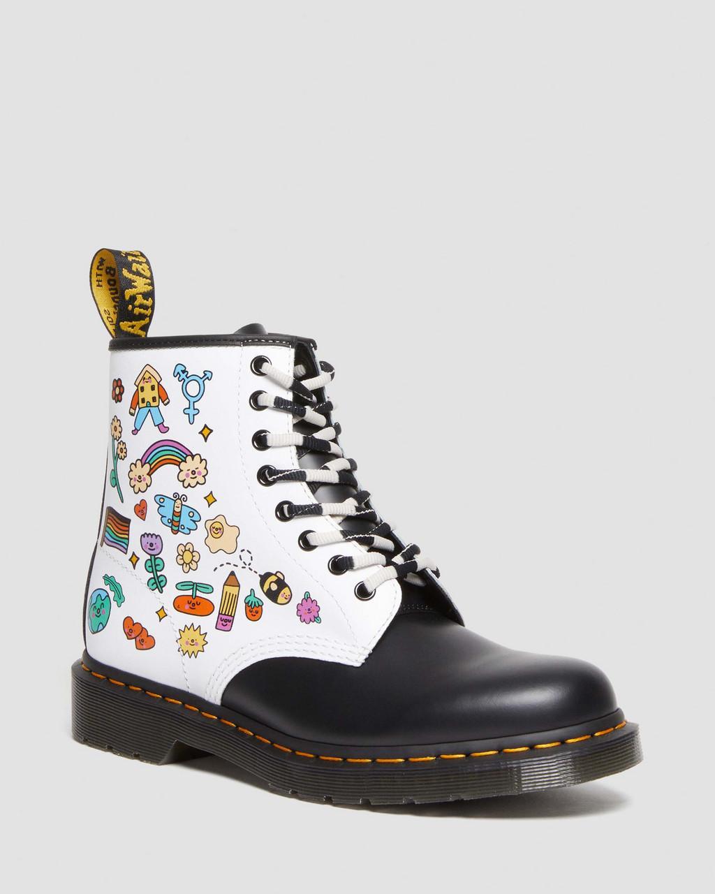 Dr. Martens Leather 1460 Wednesday Holmes Pride Smooth Boots, Size: 3 in  Black for Men | Lyst
