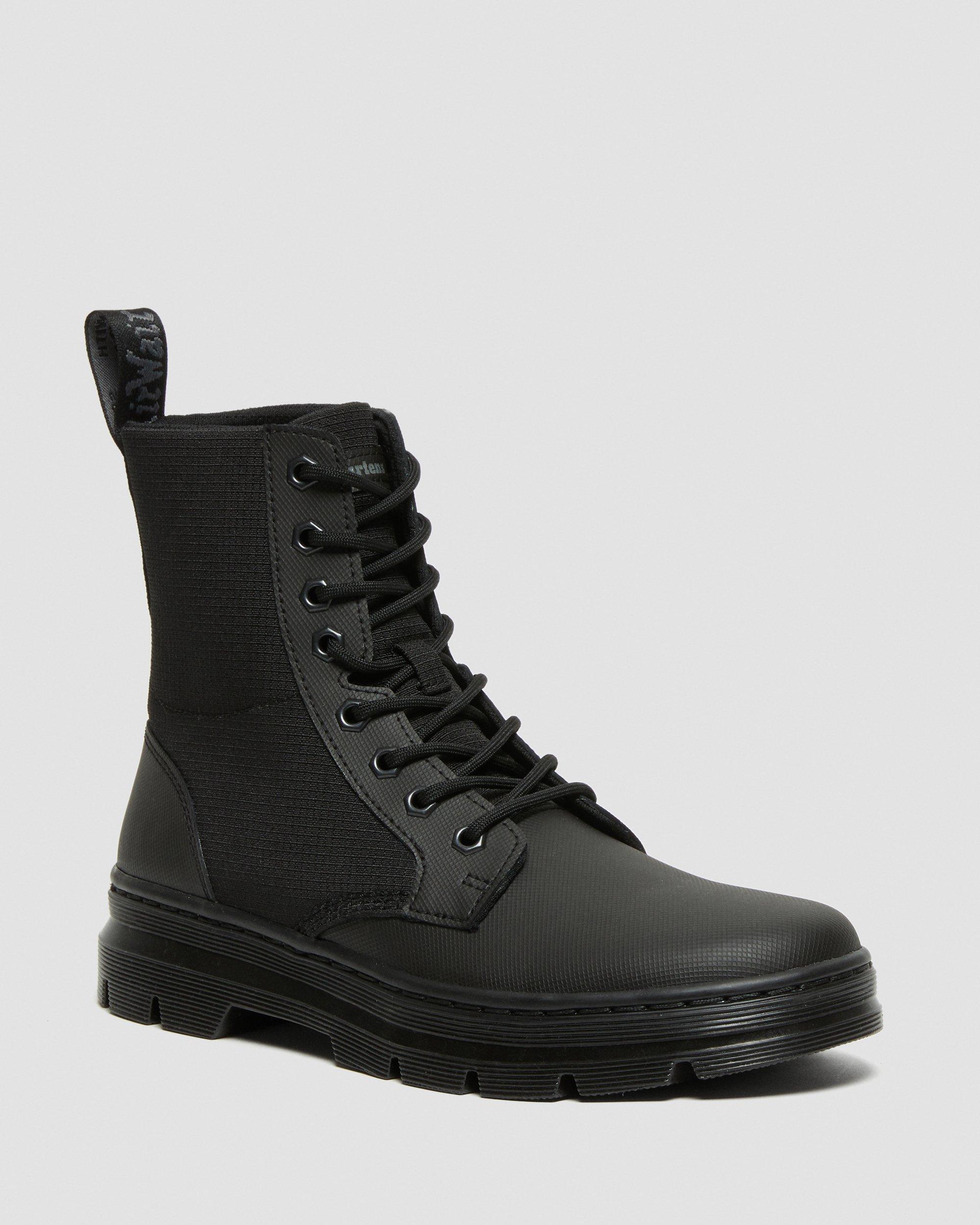 combs platform combat boot black
