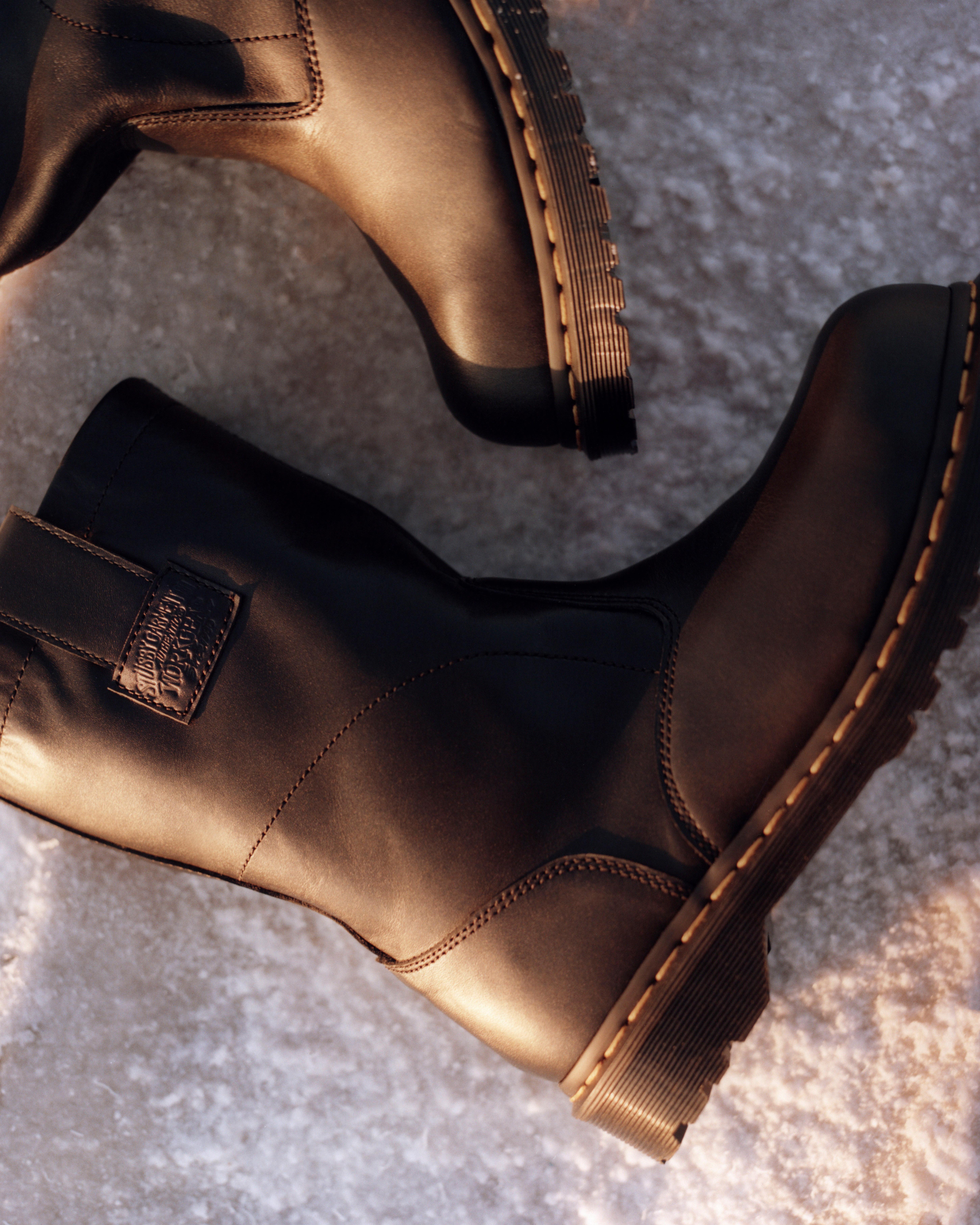 Dr. Martens 2295 Decon Stüssy Leather Biker Boots in Black Dr. Martens 2295 Decon Stüssy Leather Biker Boots in Black