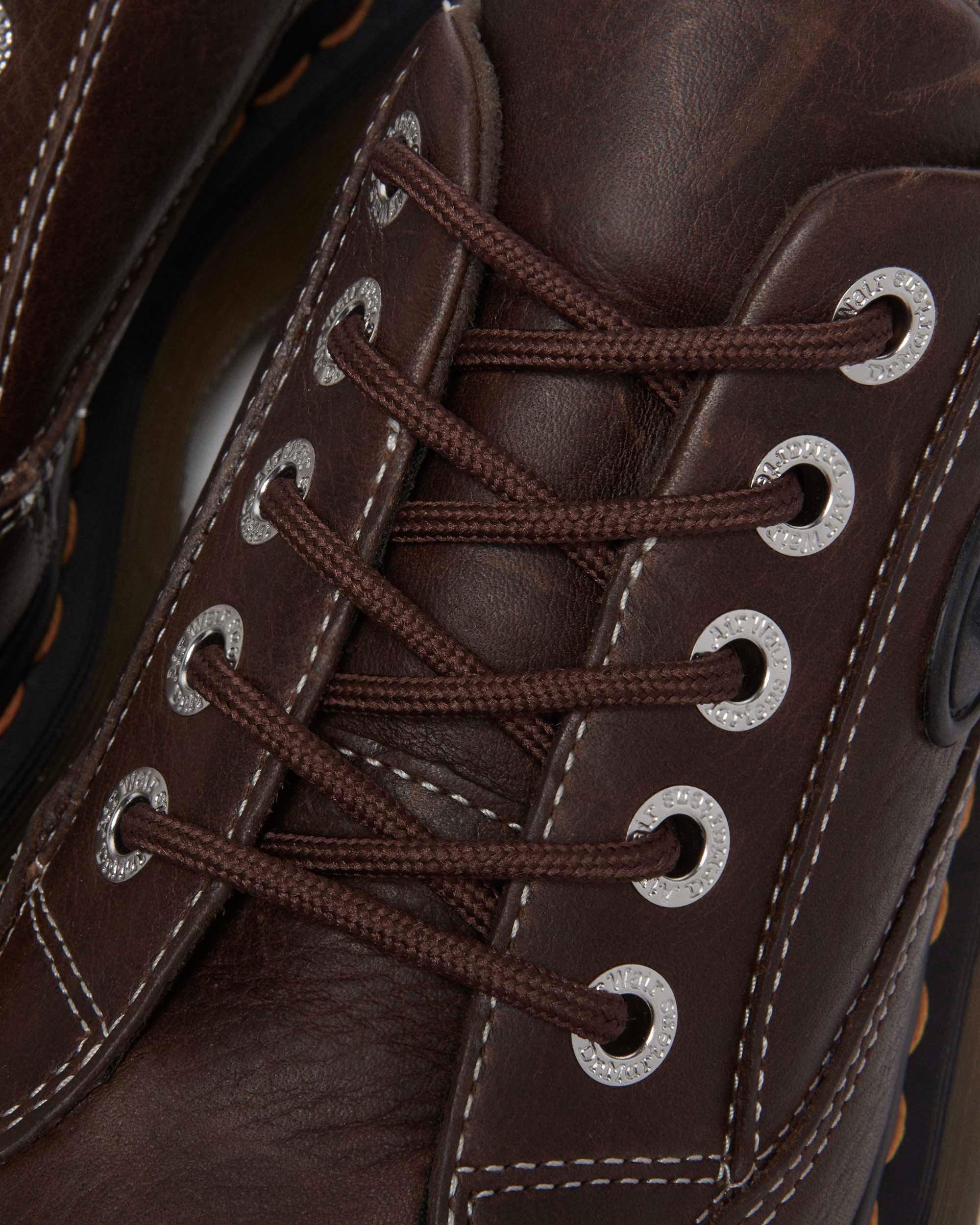 Dr.Martens Buzz 5アイシューズ 厚底 グリズリーレザー ブラウン Buzz 5-eye Grizzly leather shoes in Dark Brown | Dr. Martens