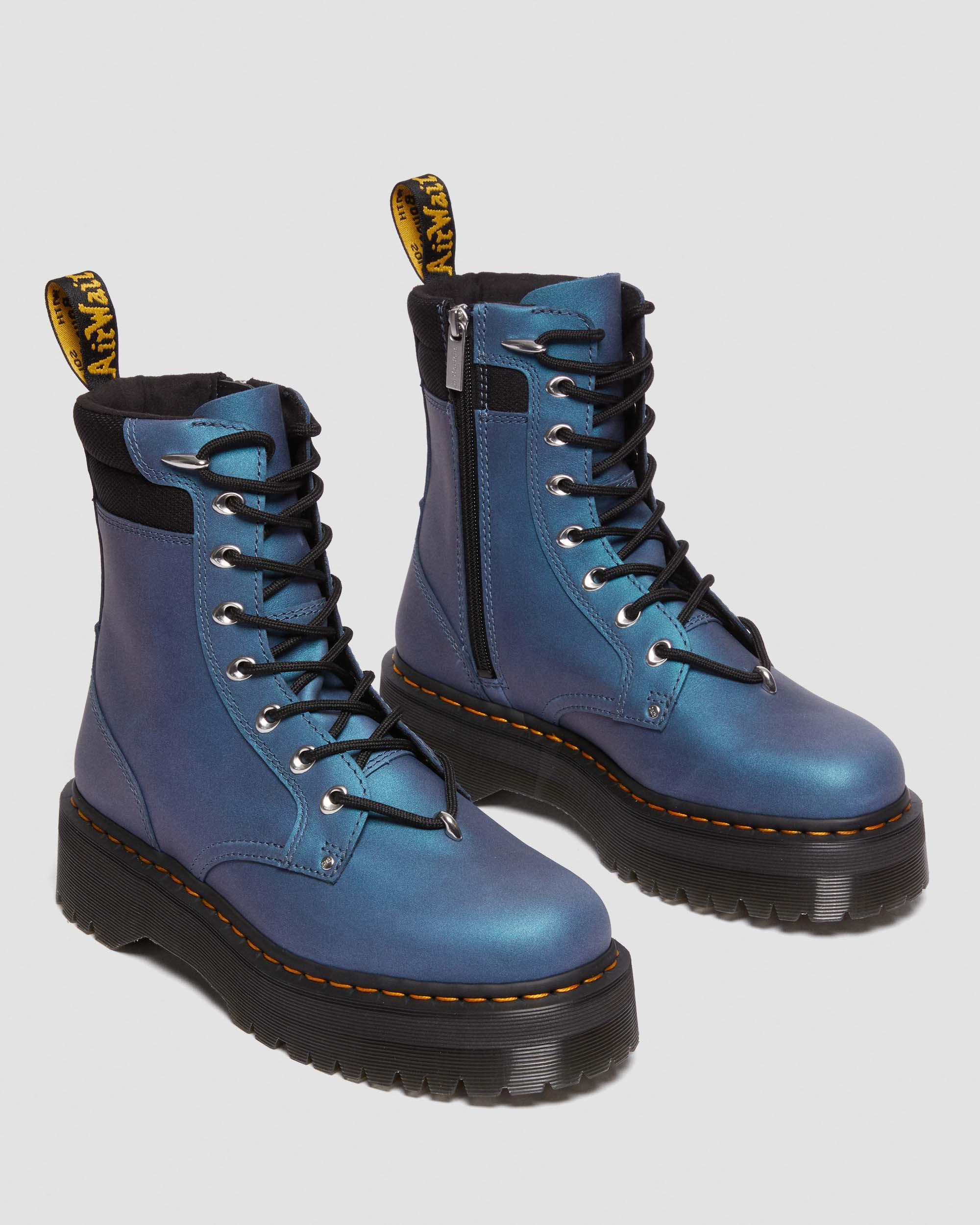 Dr. Martens Jadon Ii Boot Hardware Pull Up Leather Platforms in Blue Lyst UK