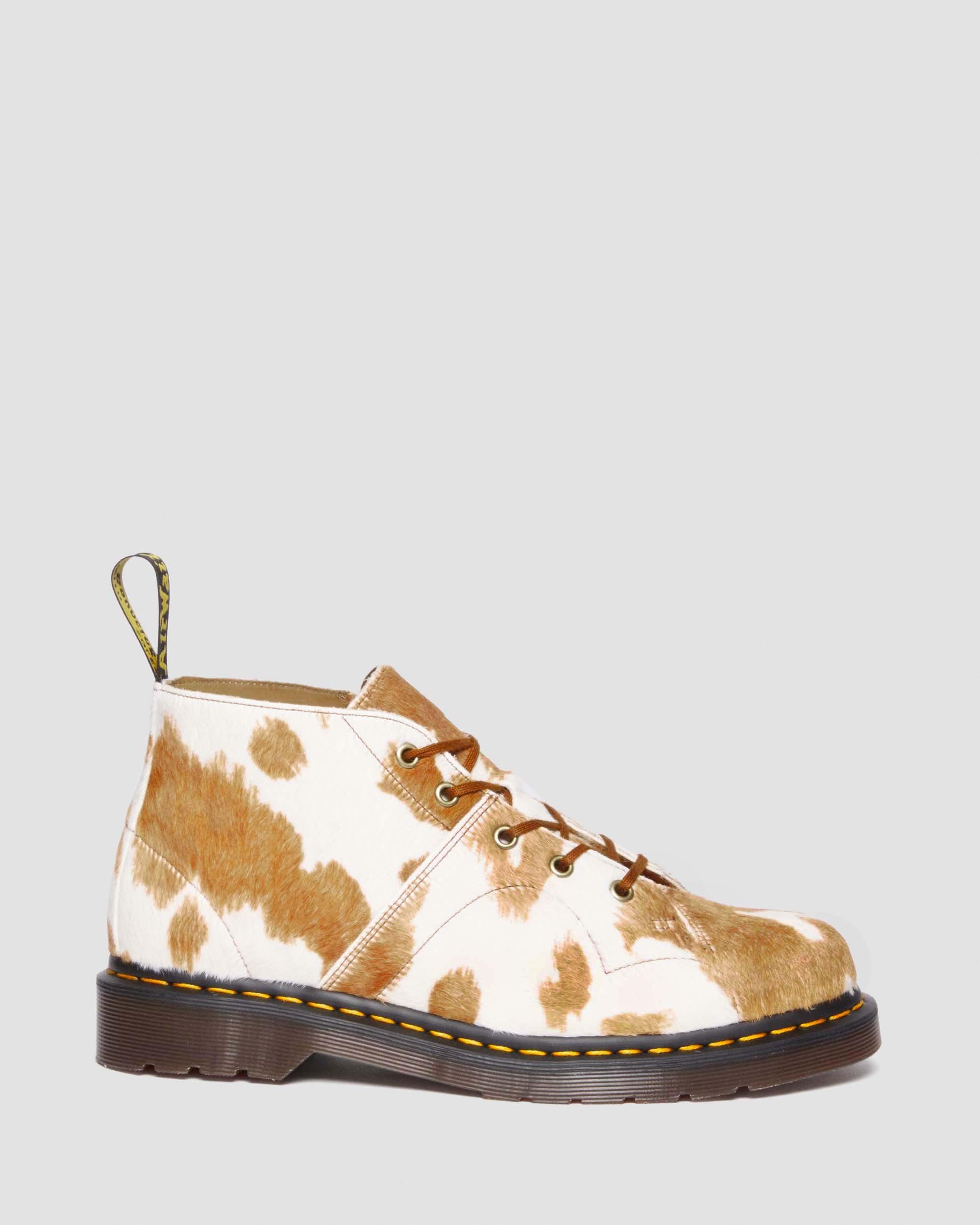 Dr. Martens Church Hair-on Cow Print Platform Boots Jersey in Metallic for  Men | Lyst