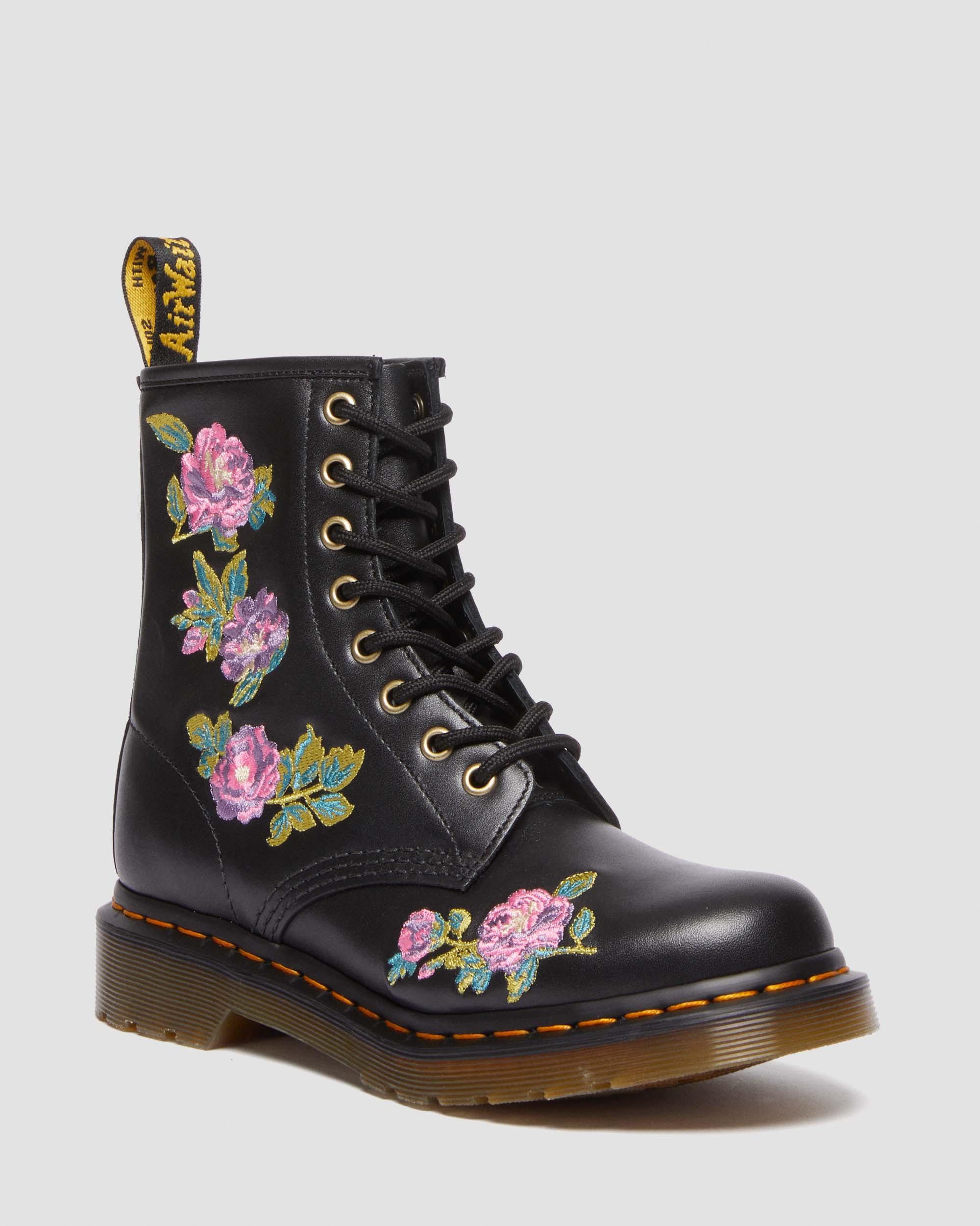 Dr. Martens 1460 Vonda Ii Embroidered Floral Boots in Black Lyst