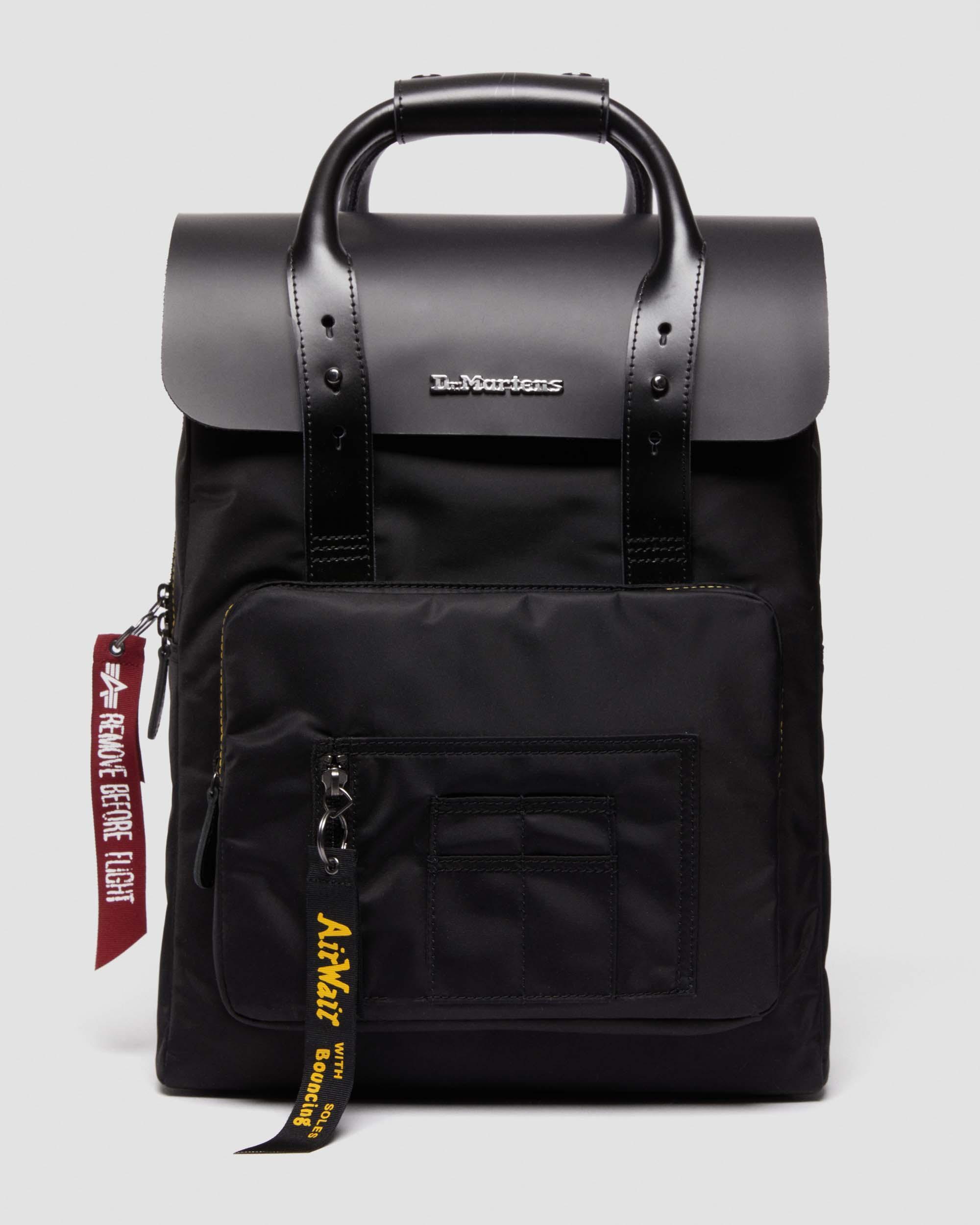 Dr. Martens Lite Alpha Industries Leather & Nylon Backpack in Black | Lyst
