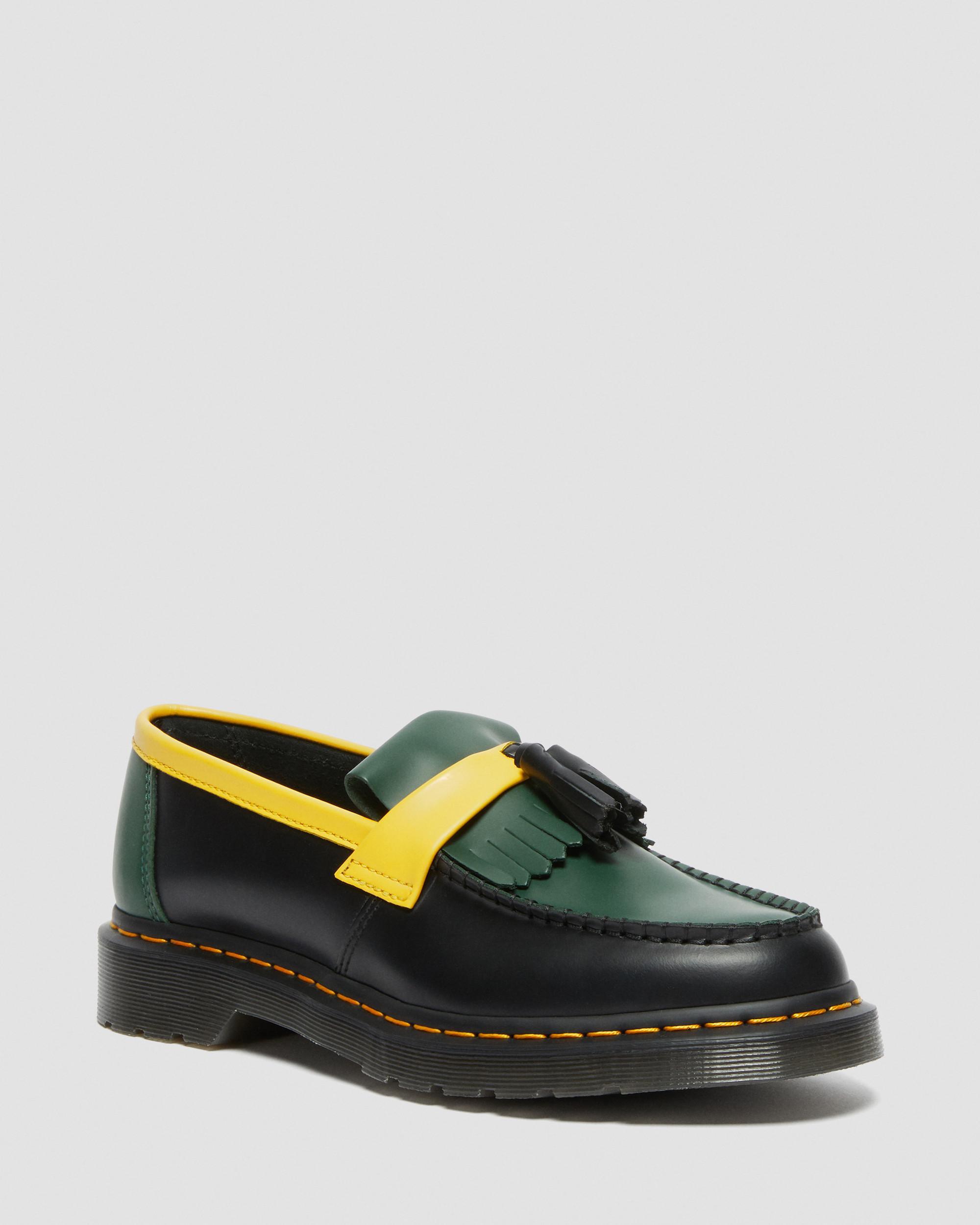 Dr. Martens Adrian Contrast Smooth Leather Tassel Loafers in Black