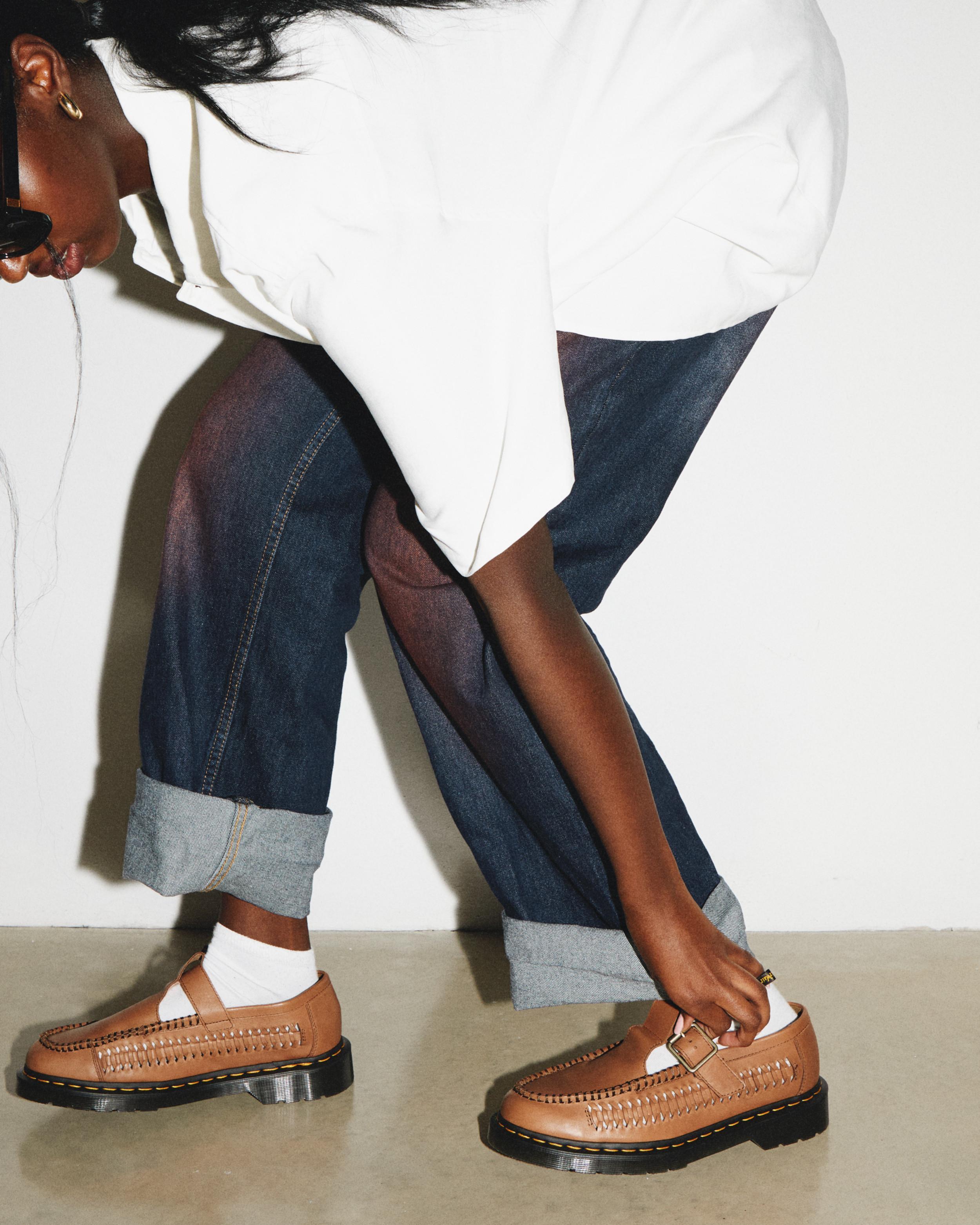 Dr. Martens Adrian T-bar Leather Mary Jane Shoes in Brown | Lyst
