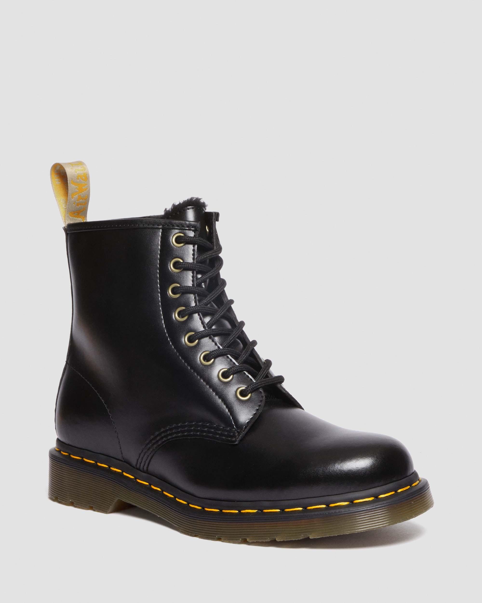 Dr. Martens Vegan 1460 Borg Lined Lace Up Boots in Black for Men