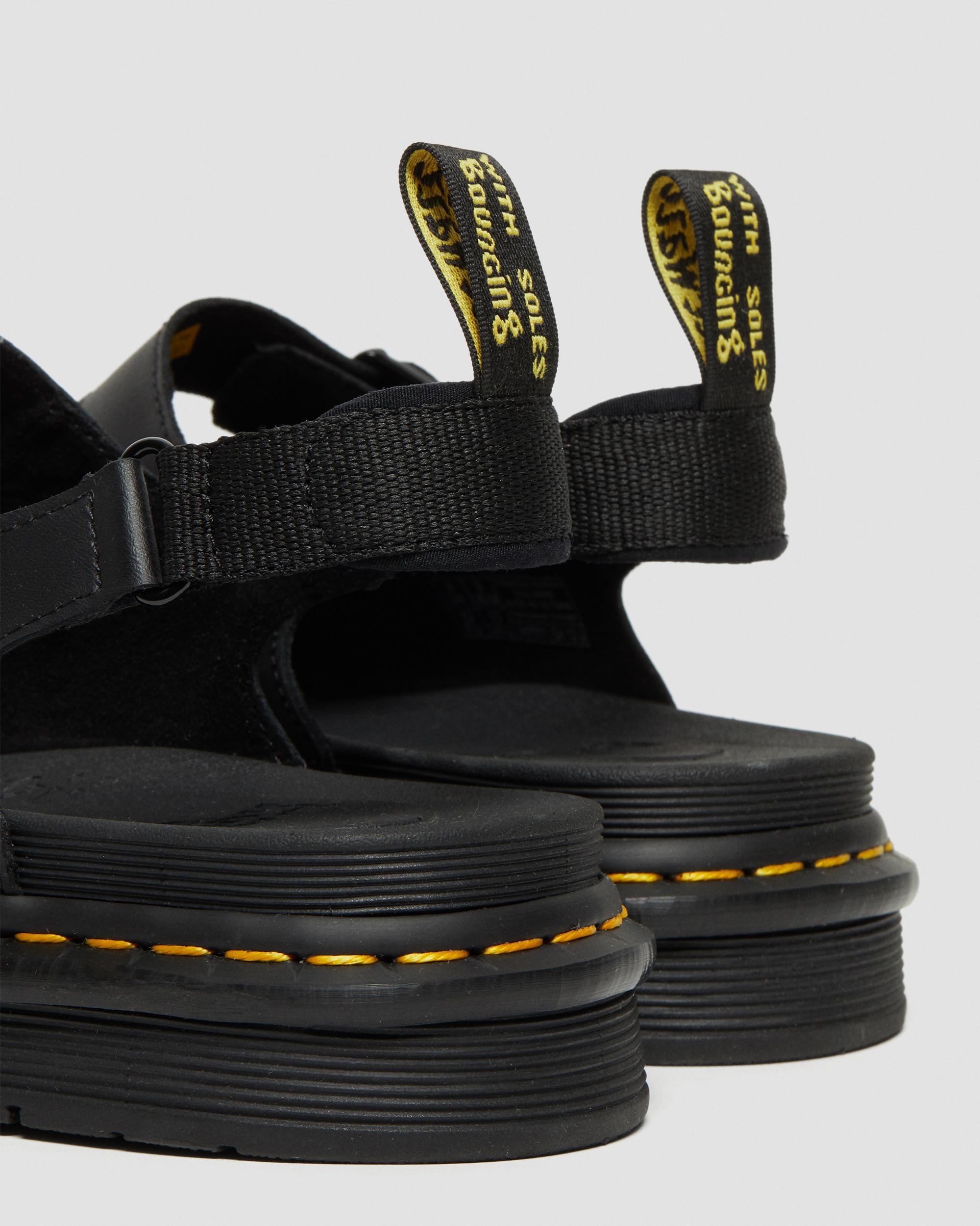 Dr. Martens Soloman Leather Strap Sandals in Black for Men | Lyst