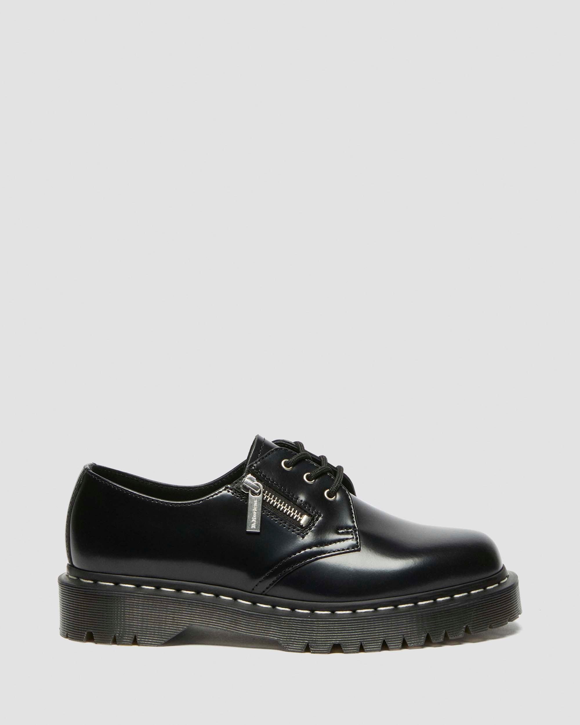 Dr. Martens 1461 Lace And Zip Smooth Leather Shoes in Black