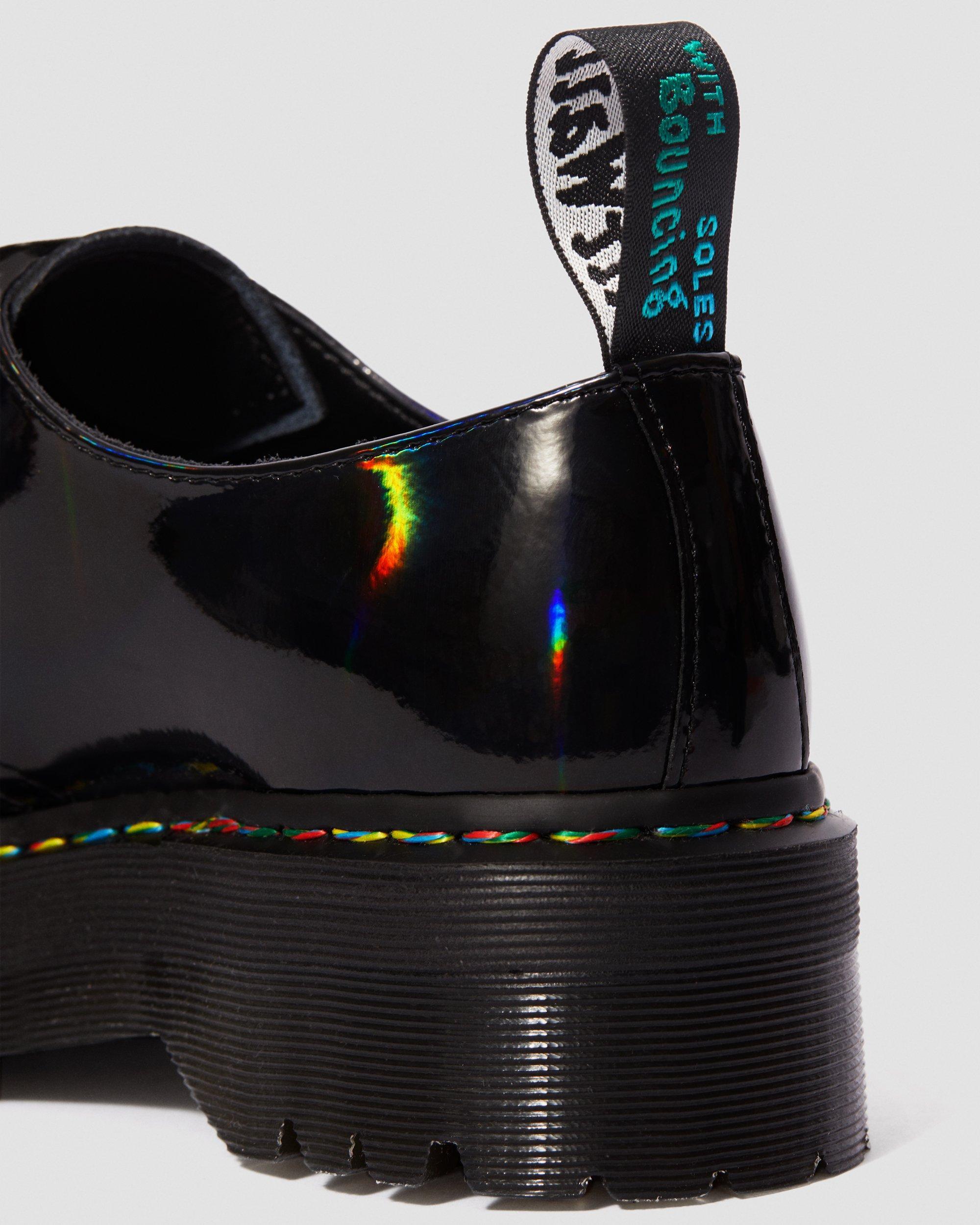 Dr. Martens Leather 1461 Rainbow Patent Platform Shoes in Black | Lyst