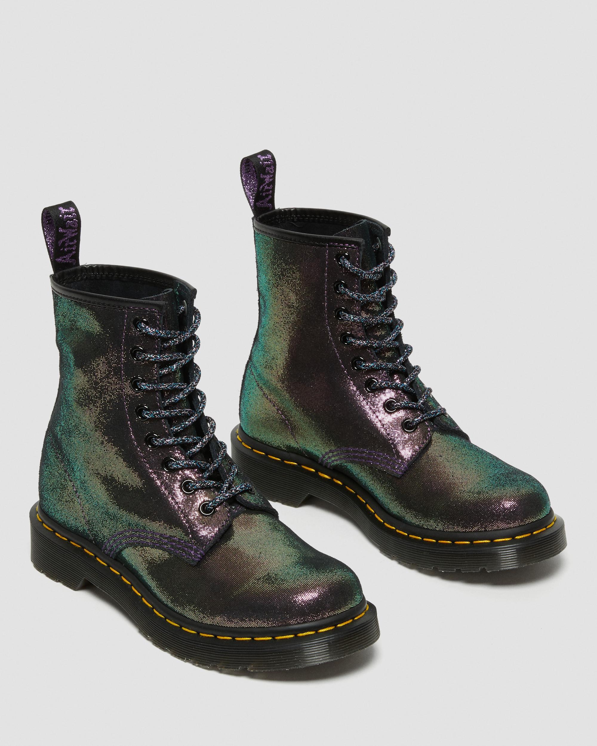 Dr. Martens 1460 Disco Iridescent Suede Lace Up Boots | Lyst