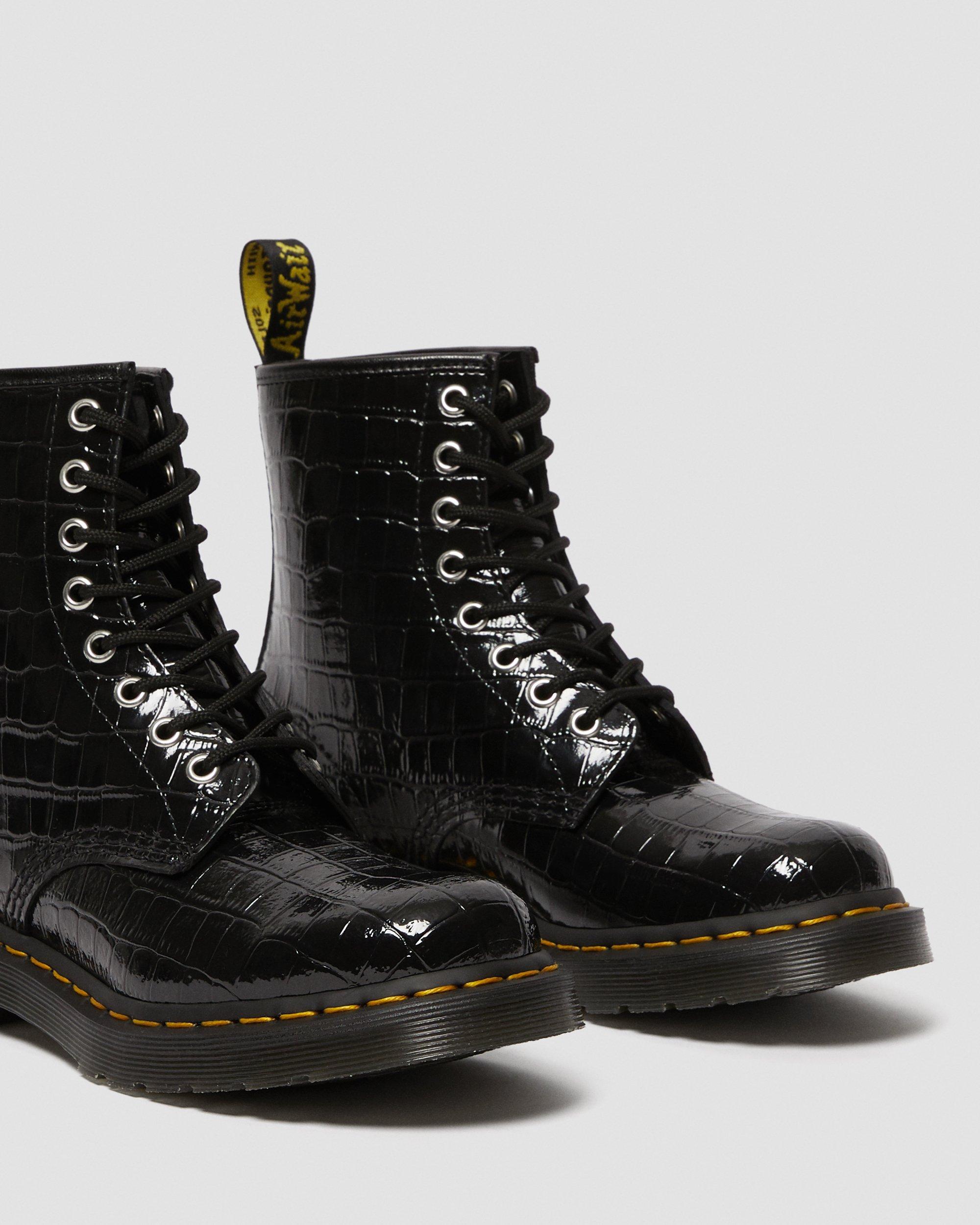 croc print doc martens