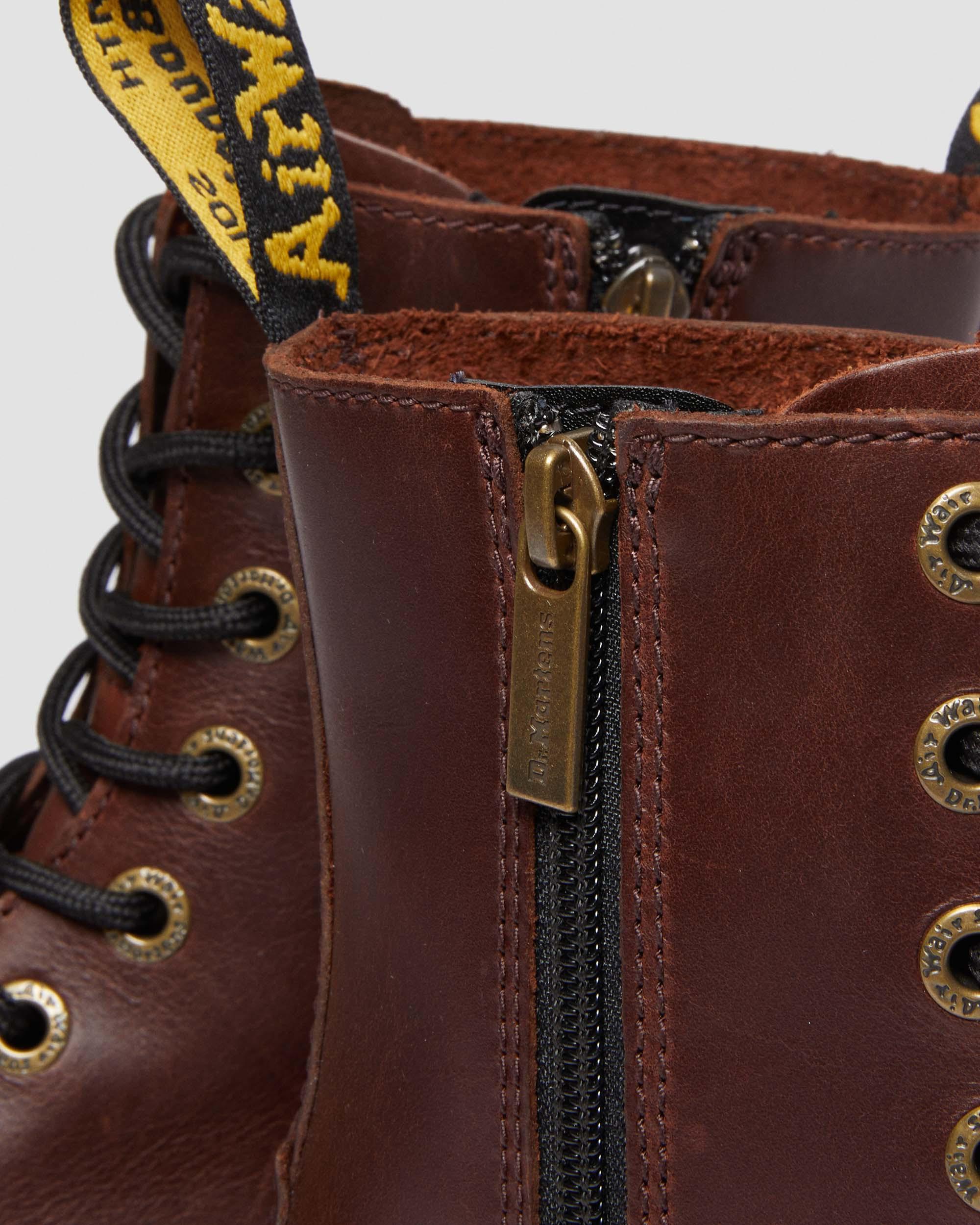 Dr. Martens Jadon Boot Pull Up Leather Platforms in Brown | Lyst