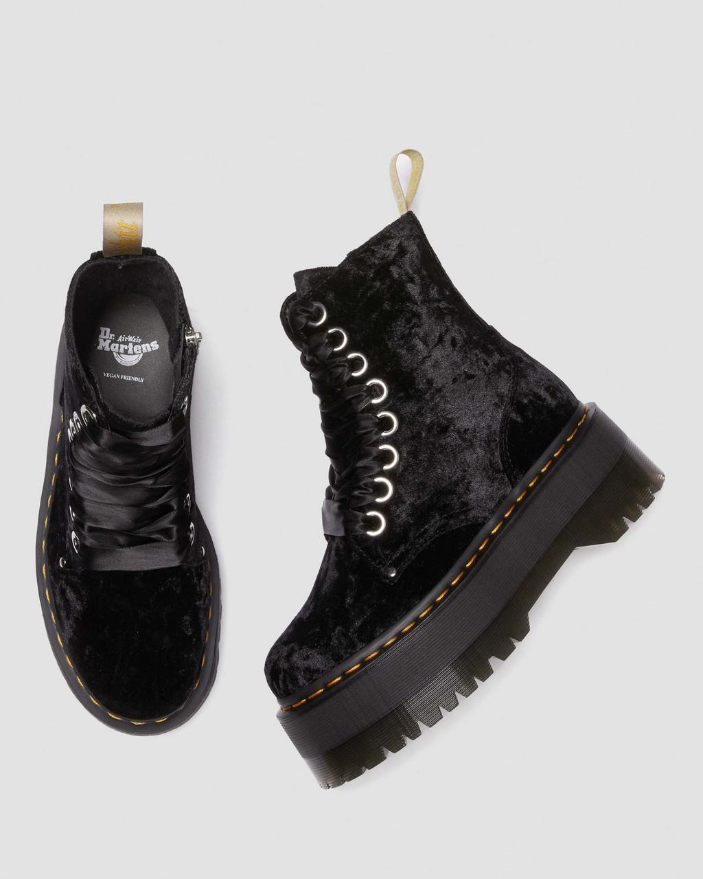 Dr martens quad retro retailers jadon black velvet