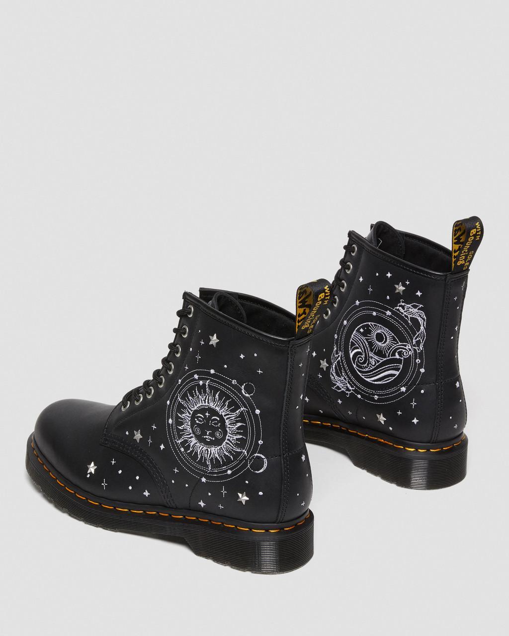 Dr. Martens 1460 Cosmic Embroidered Leather Lace Up Boots in