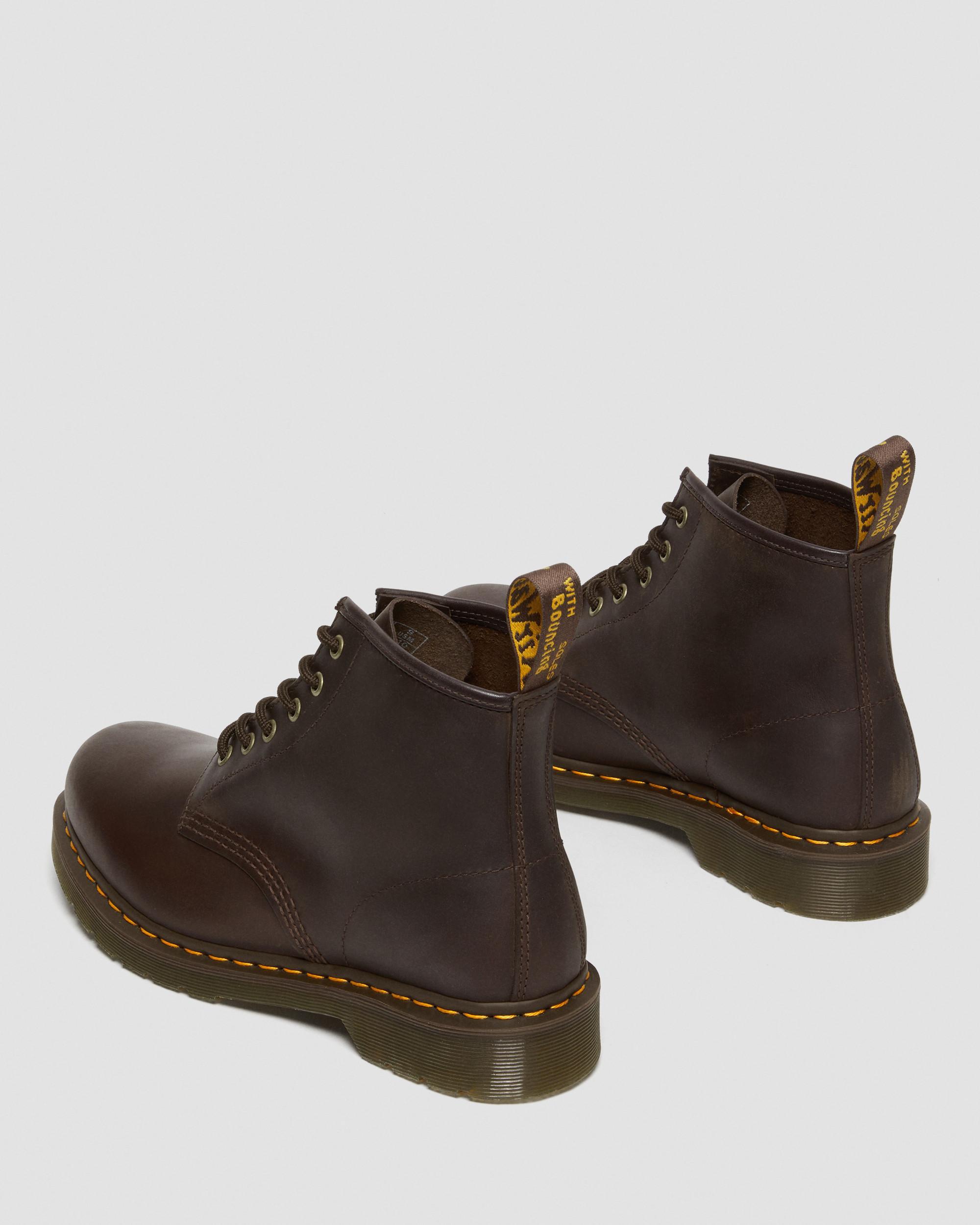 Dr. Martens Dr. Martens 101 Crazy Horse Leather Boots Dark Brown for Men Lyst UK