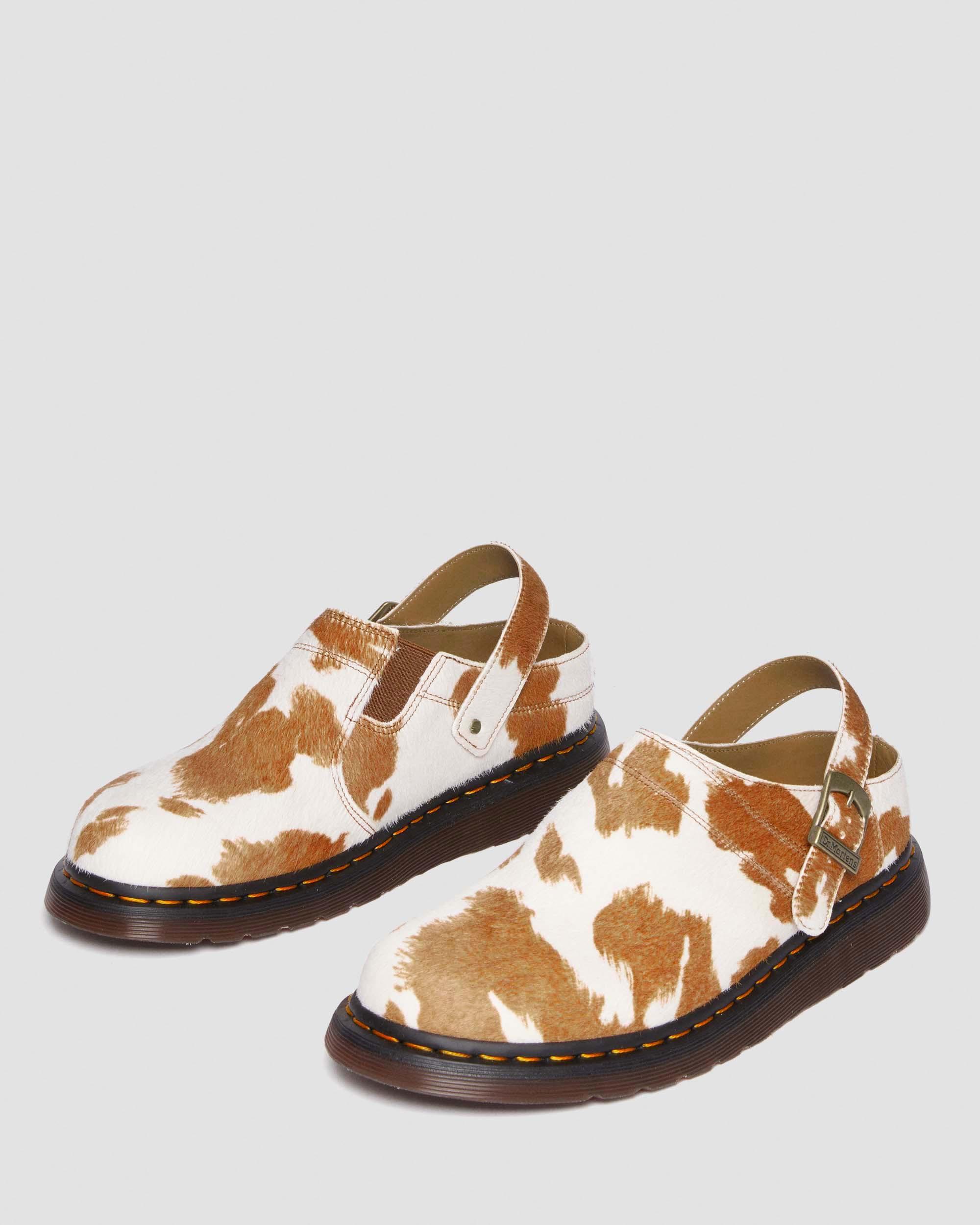 Dr. Martens Isham Hair-on Cow Print Slingback Mules in Brown | Lyst
