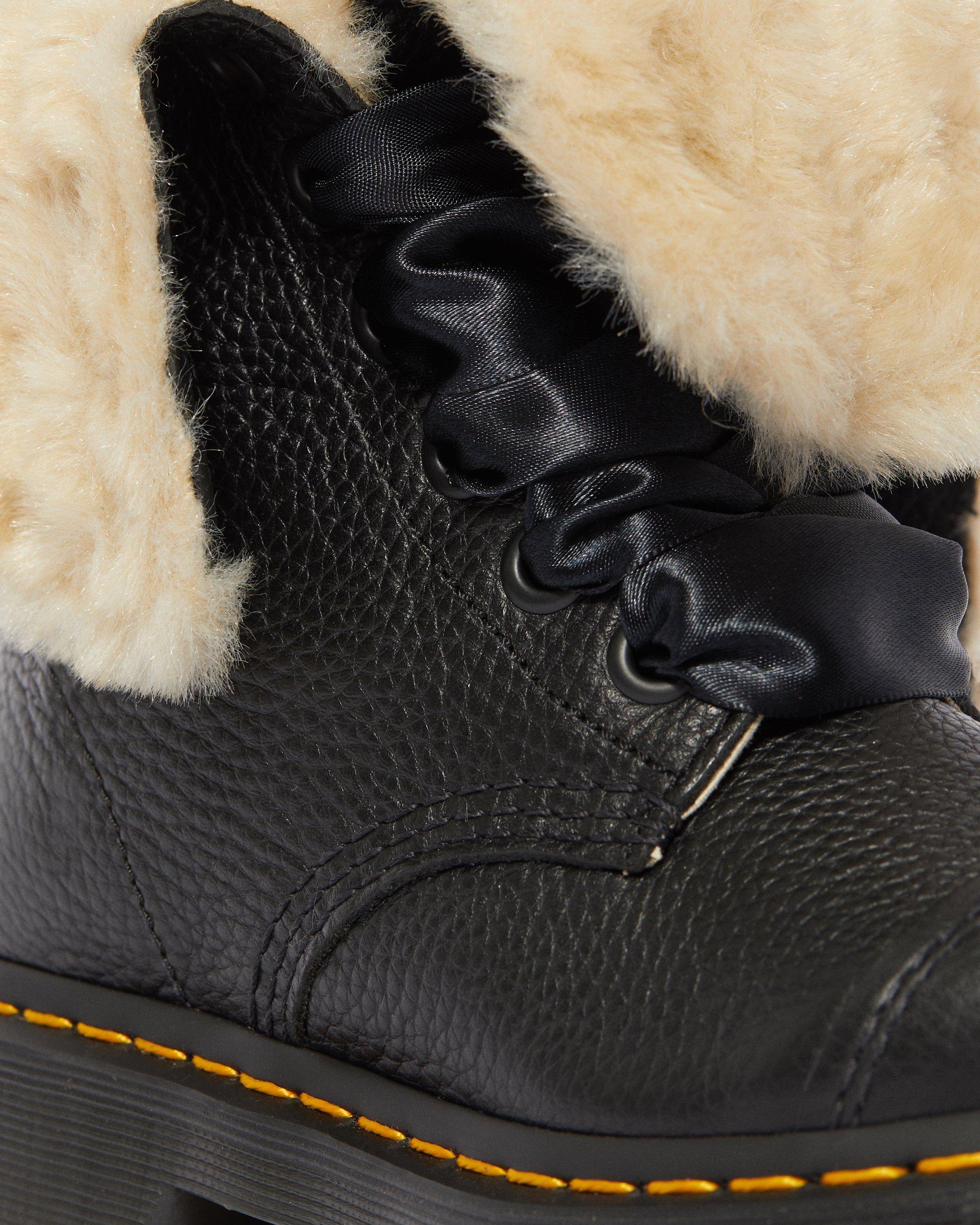 Dr. Martens Aimilita Faux Fur Lined Leather High Boots in Black - Lyst